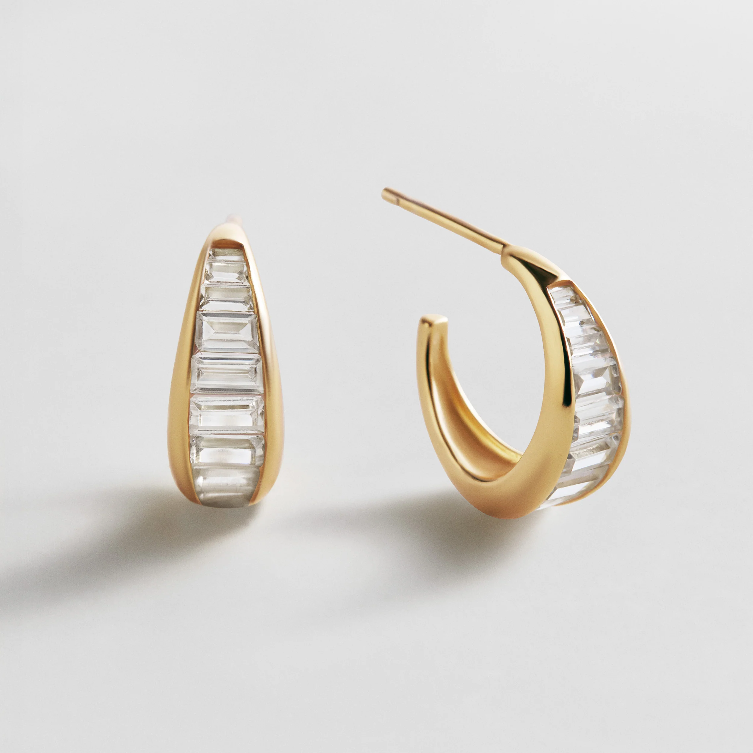 Tina 14K Gold Earrings - Gold/Pavé