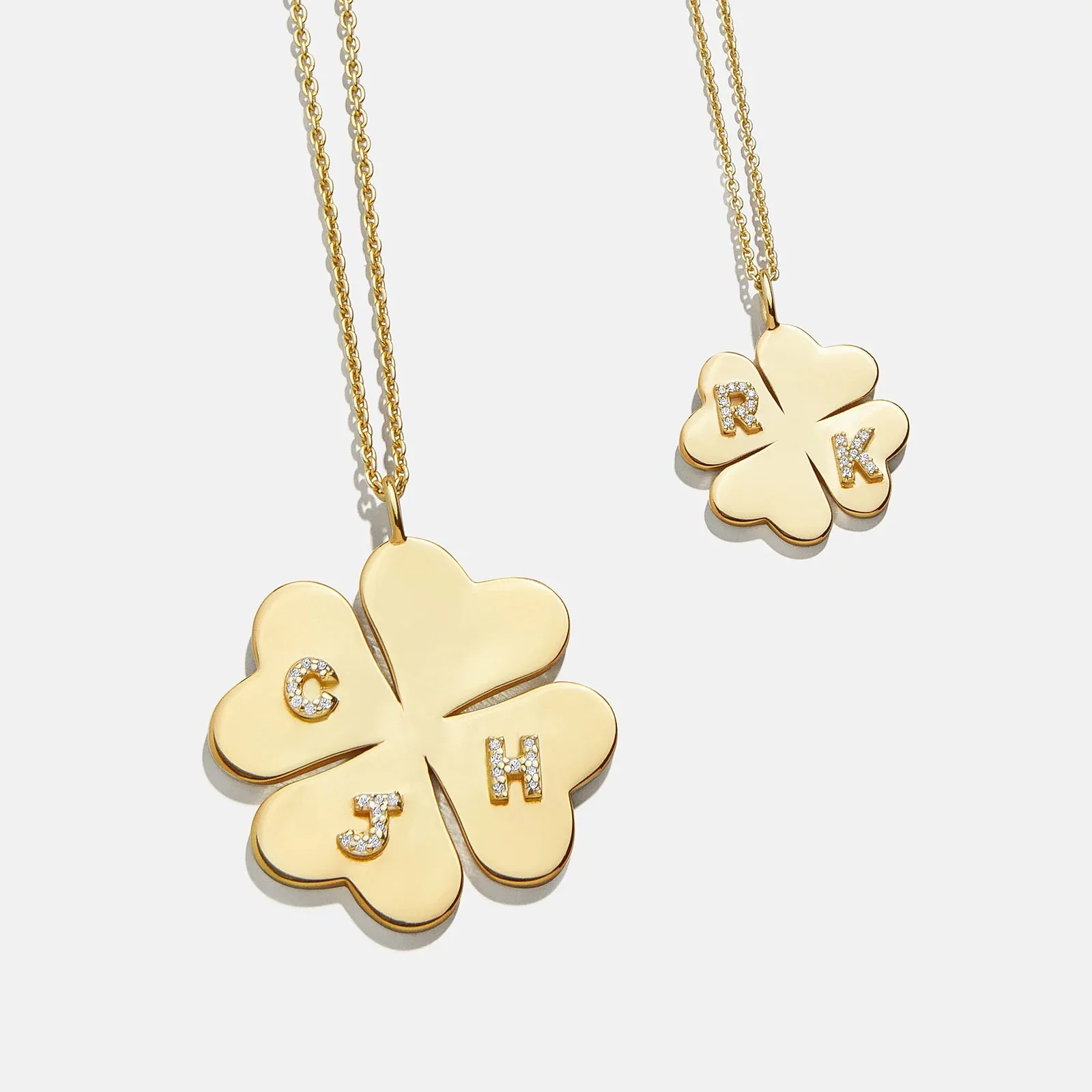 Clover 14K Gold Custom Pendant Necklace - 14K Gold