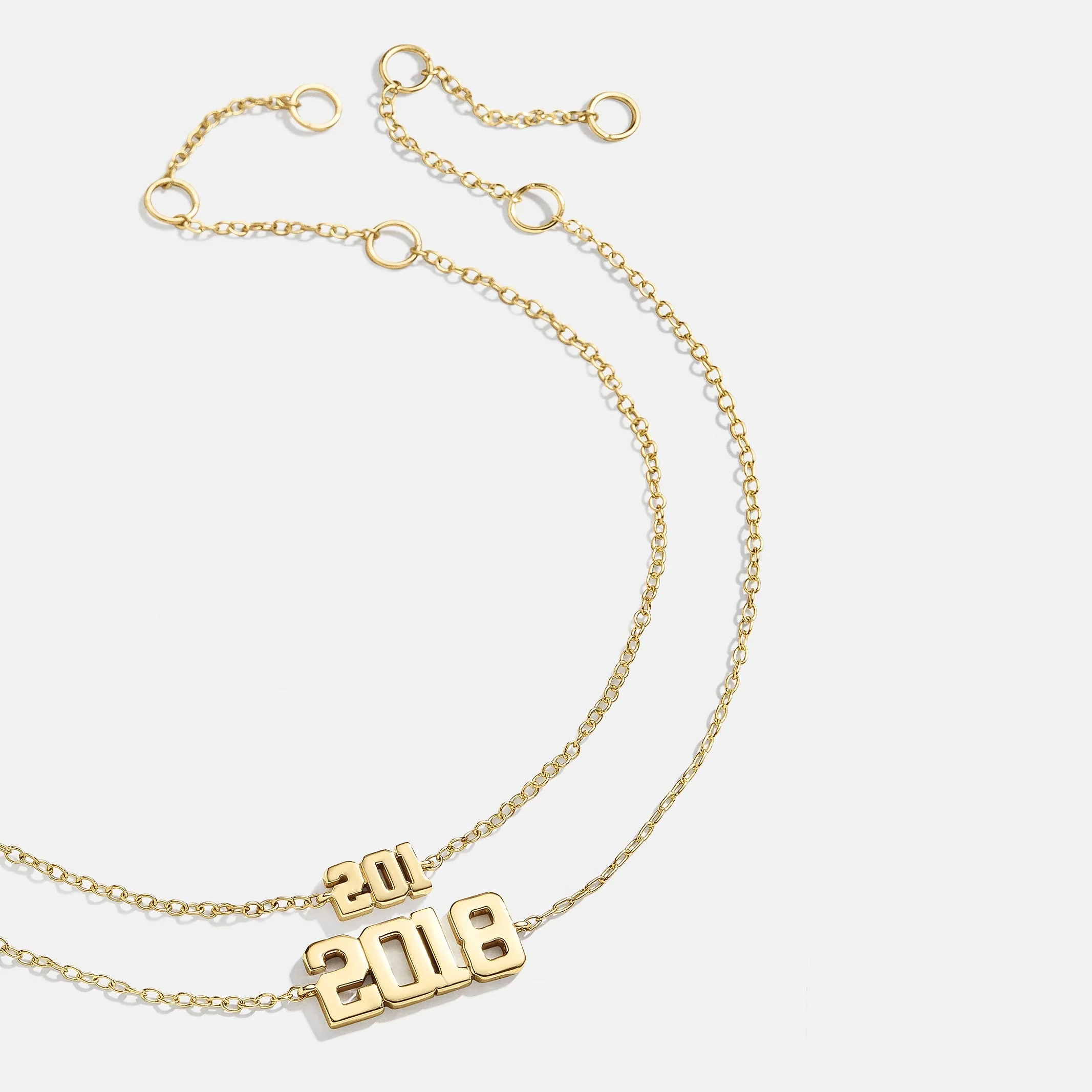 14K Gold Varsity Font Custom Number Bracelet - Varsity Font Numbers