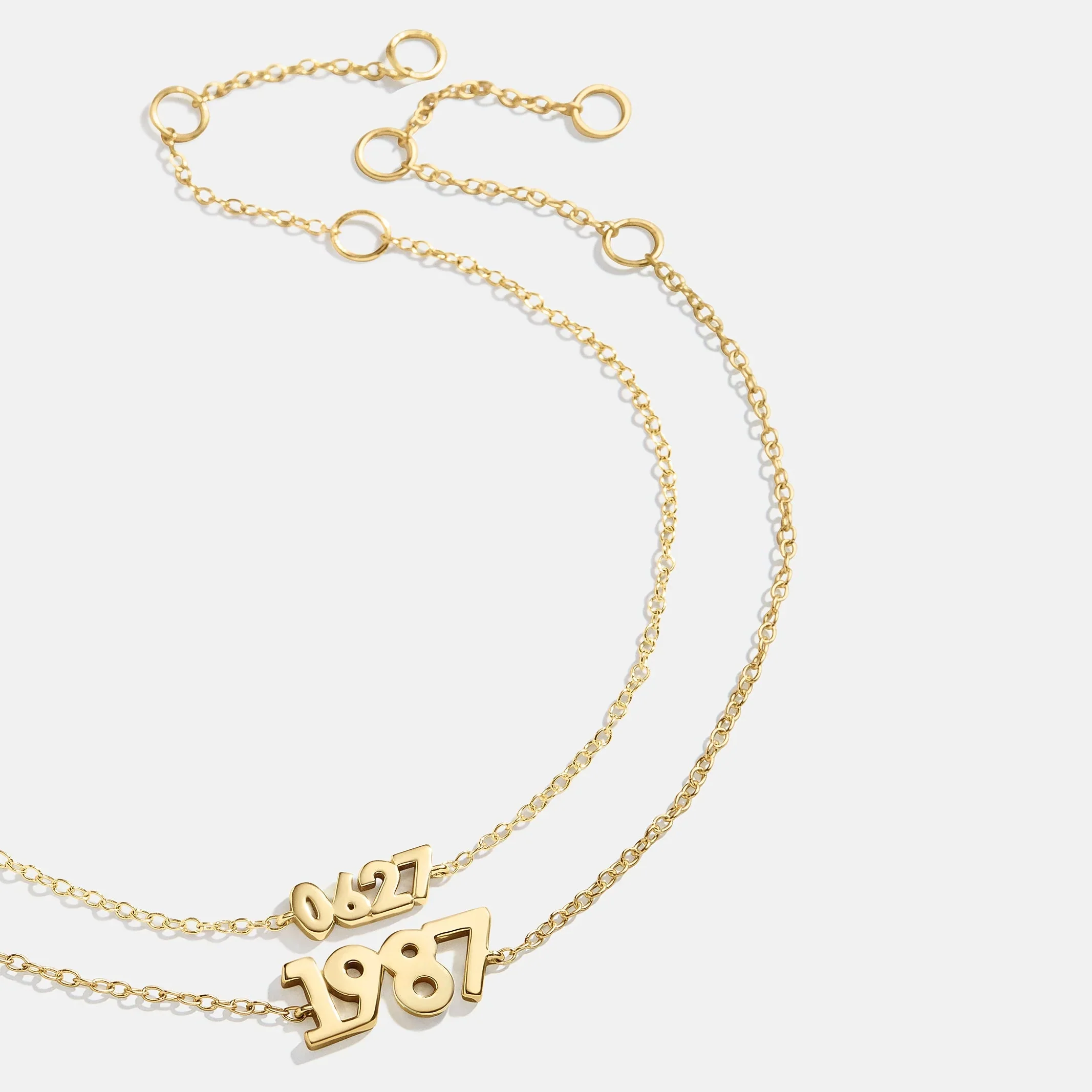 14K Gold Block Font Custom Number Bracelet - Block Font Numbers
