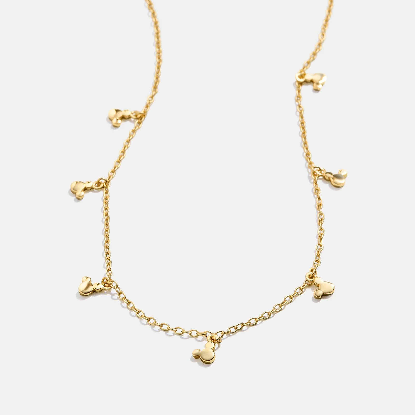 Mickey Mouse Disney 18K Gold Plated Sterling Silver Repeating Necklace - Gold