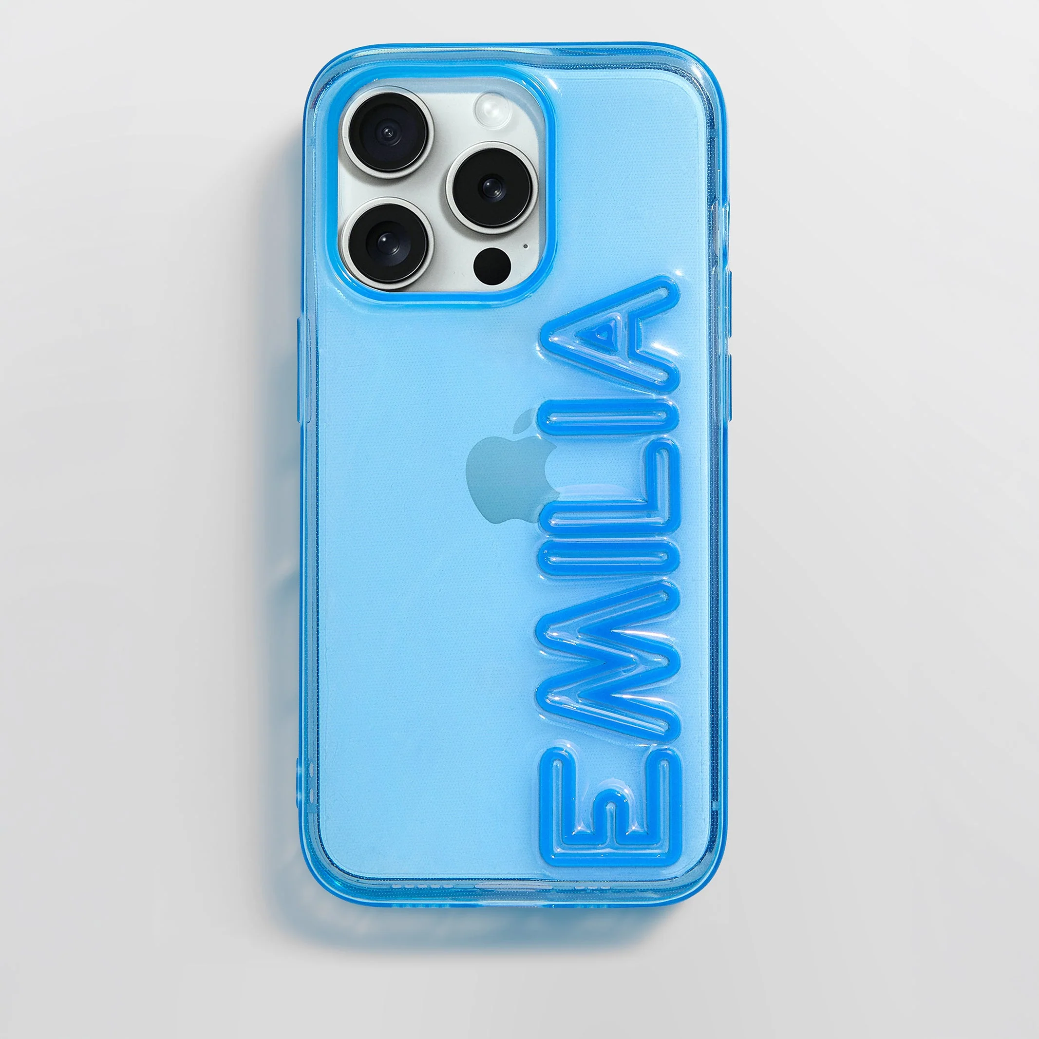 Fine Line Custom iPhone Case - Transparent Blue/Transparent Blue