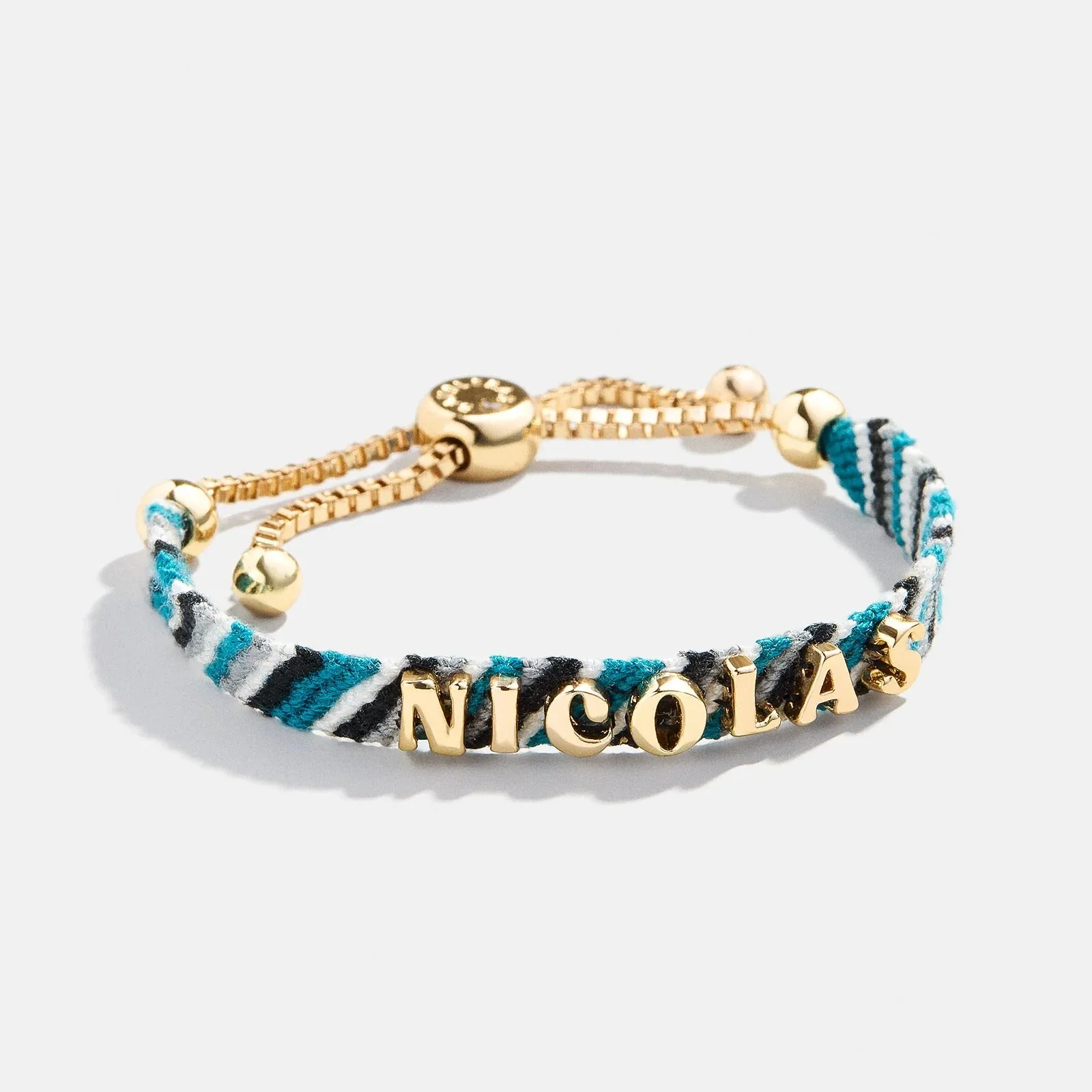 Woven Kids' Custom Friendship Bracelet - Blue/Black Stripe