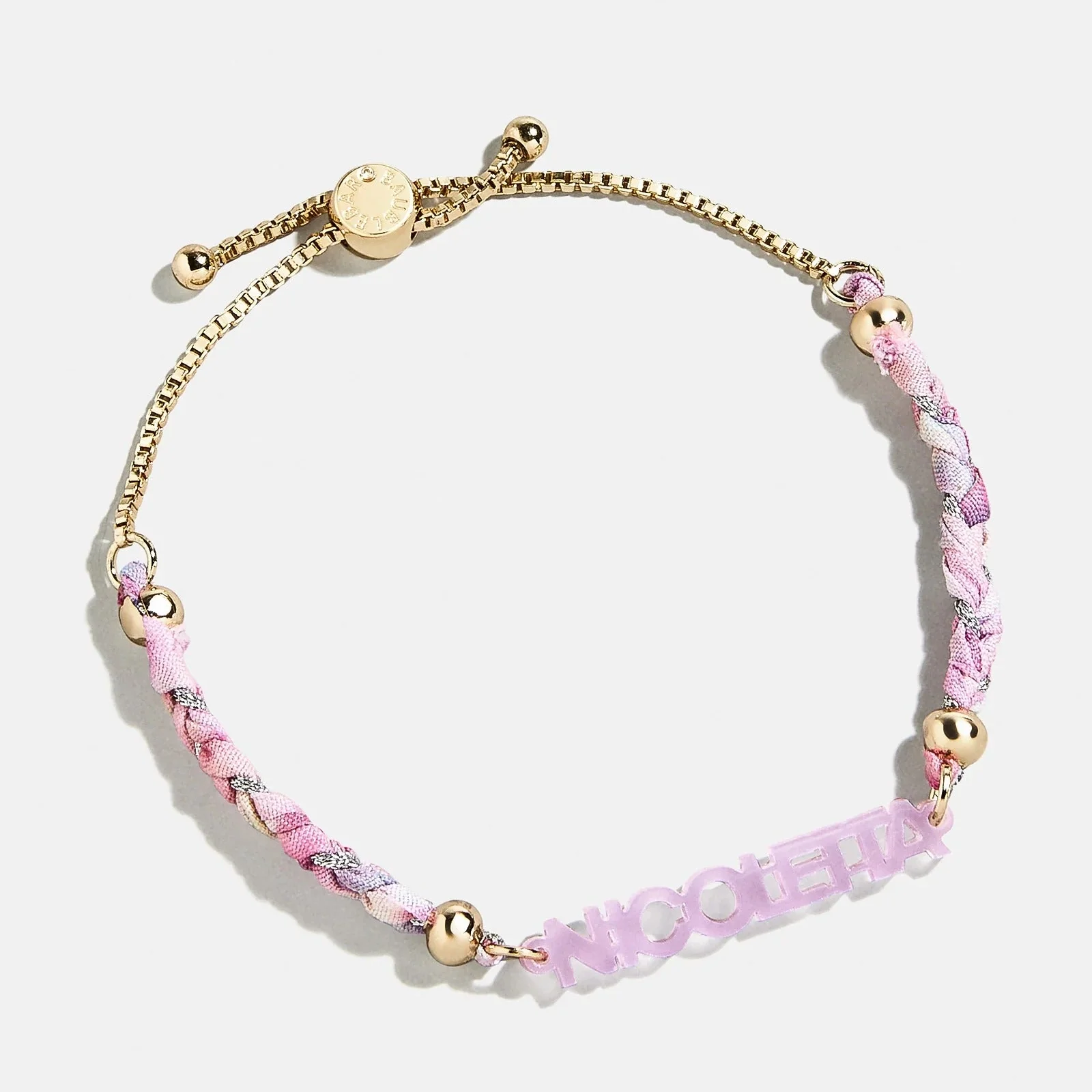 Acrylic Kids' Custom Nameplate Bracelet - Translucent Purple
