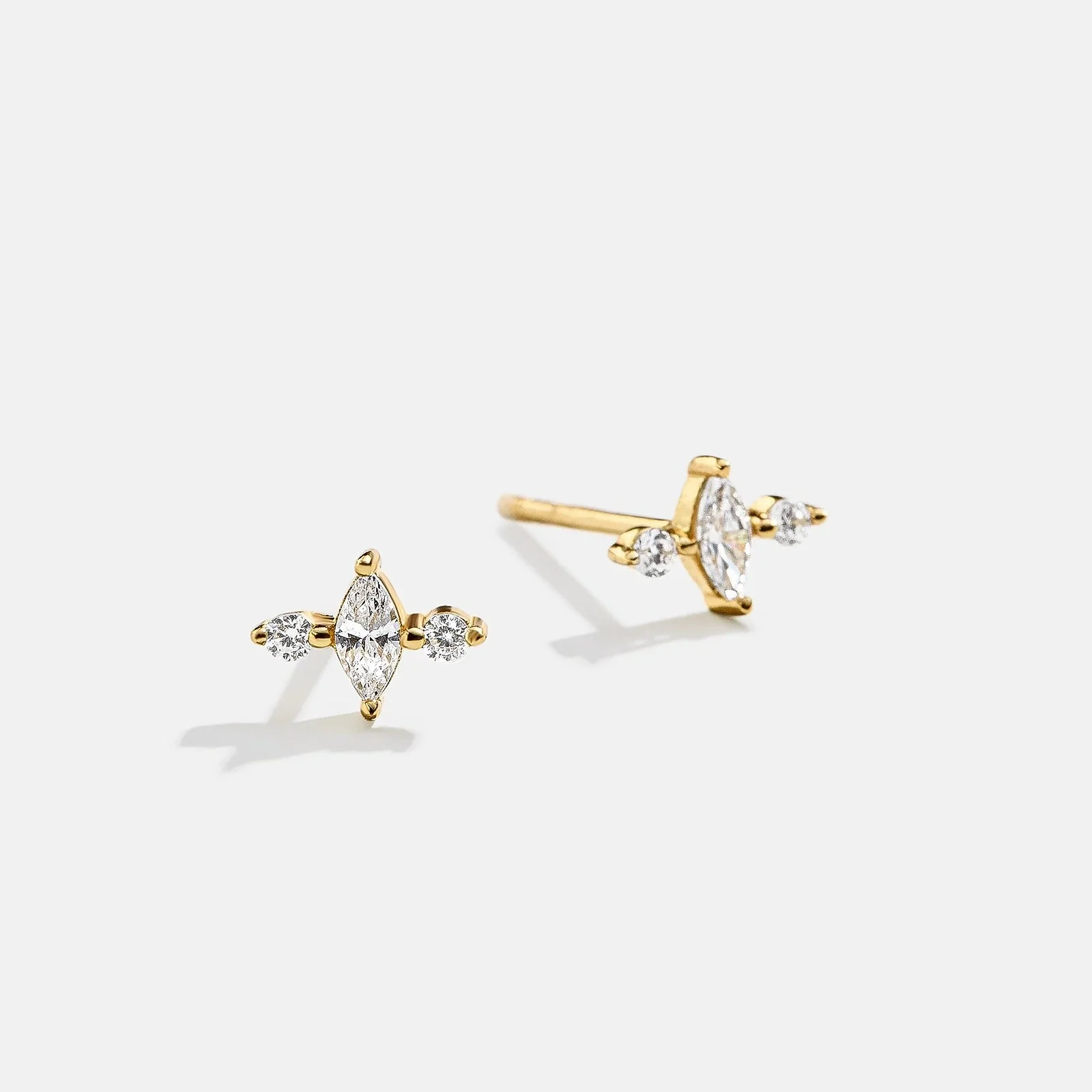 Serene 18K Gold Kids' Earrings - Gold/Pavé