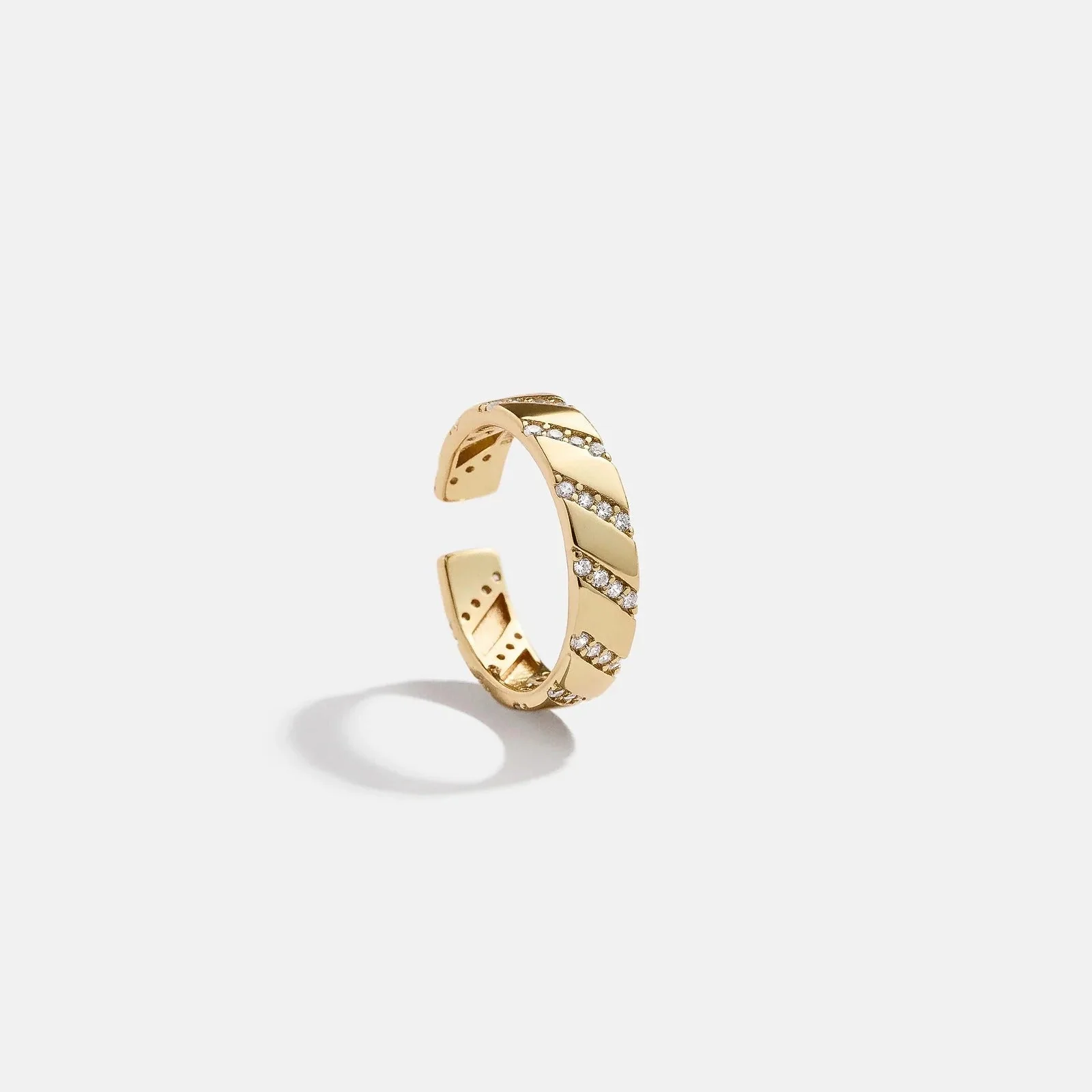 Shay 18K Gold Ear Cuff - Gold/Pavé
