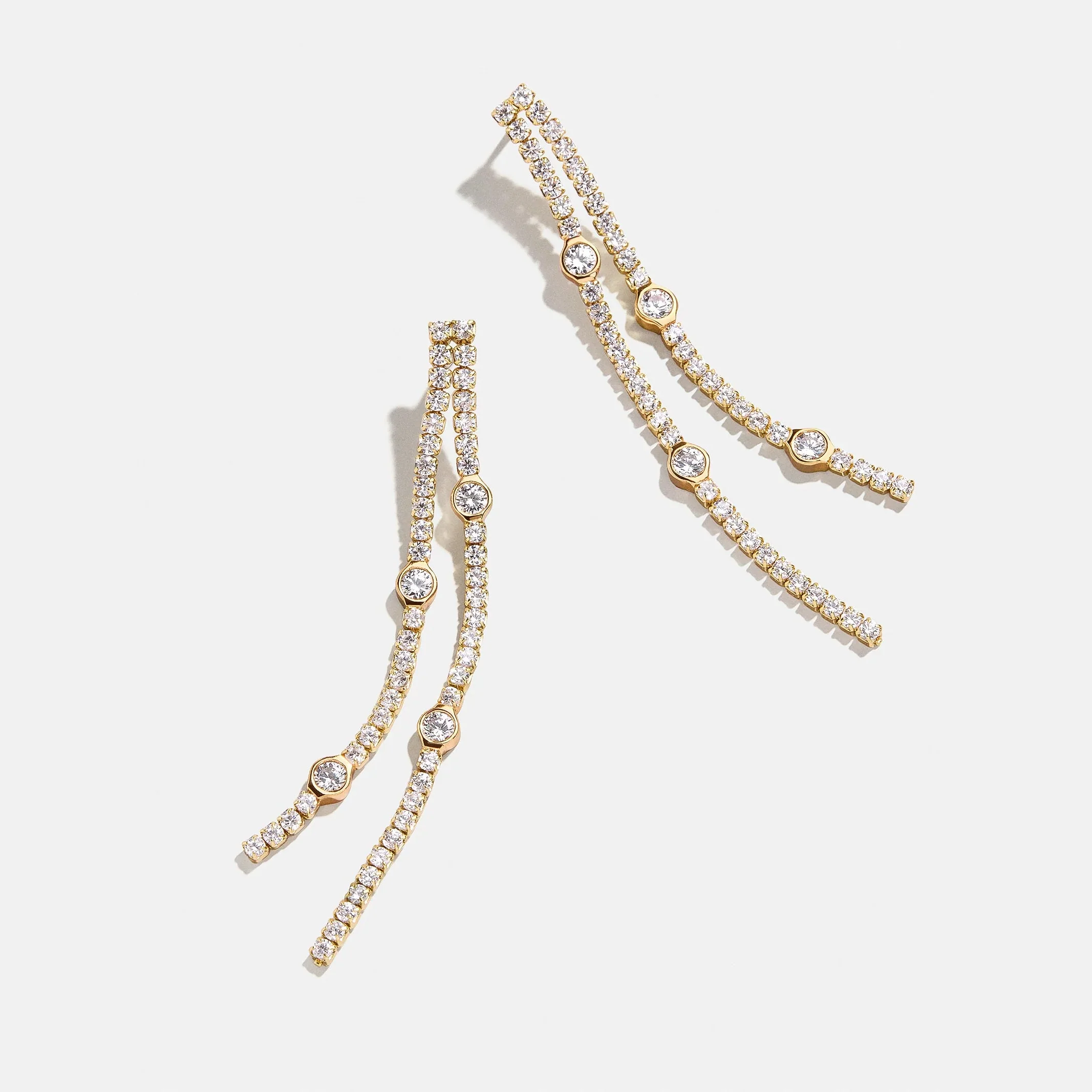 Lyanna 18K Gold Drop Earrings - Gold/Pavé
