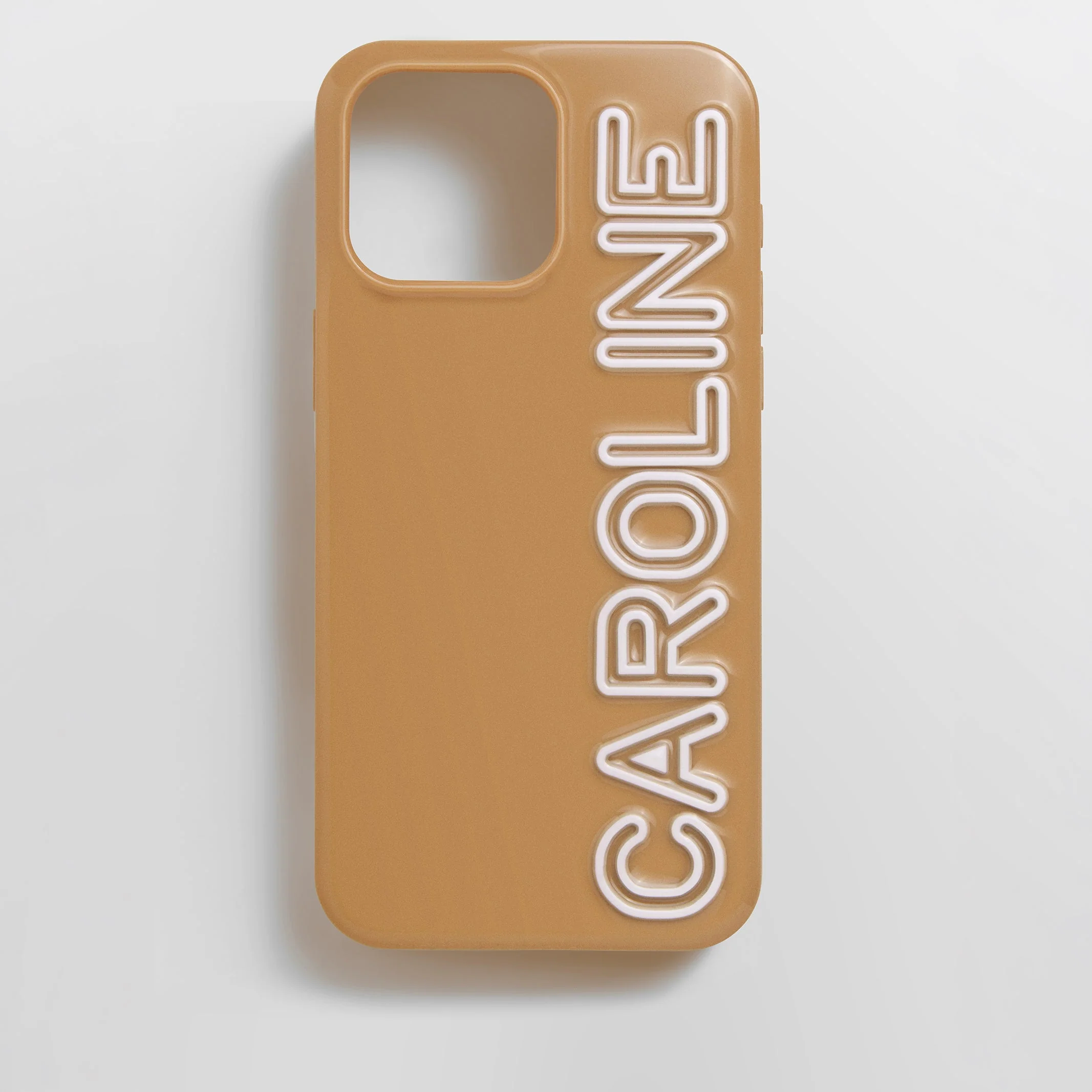Fine Line Custom iPhone Case - Light Brown/White