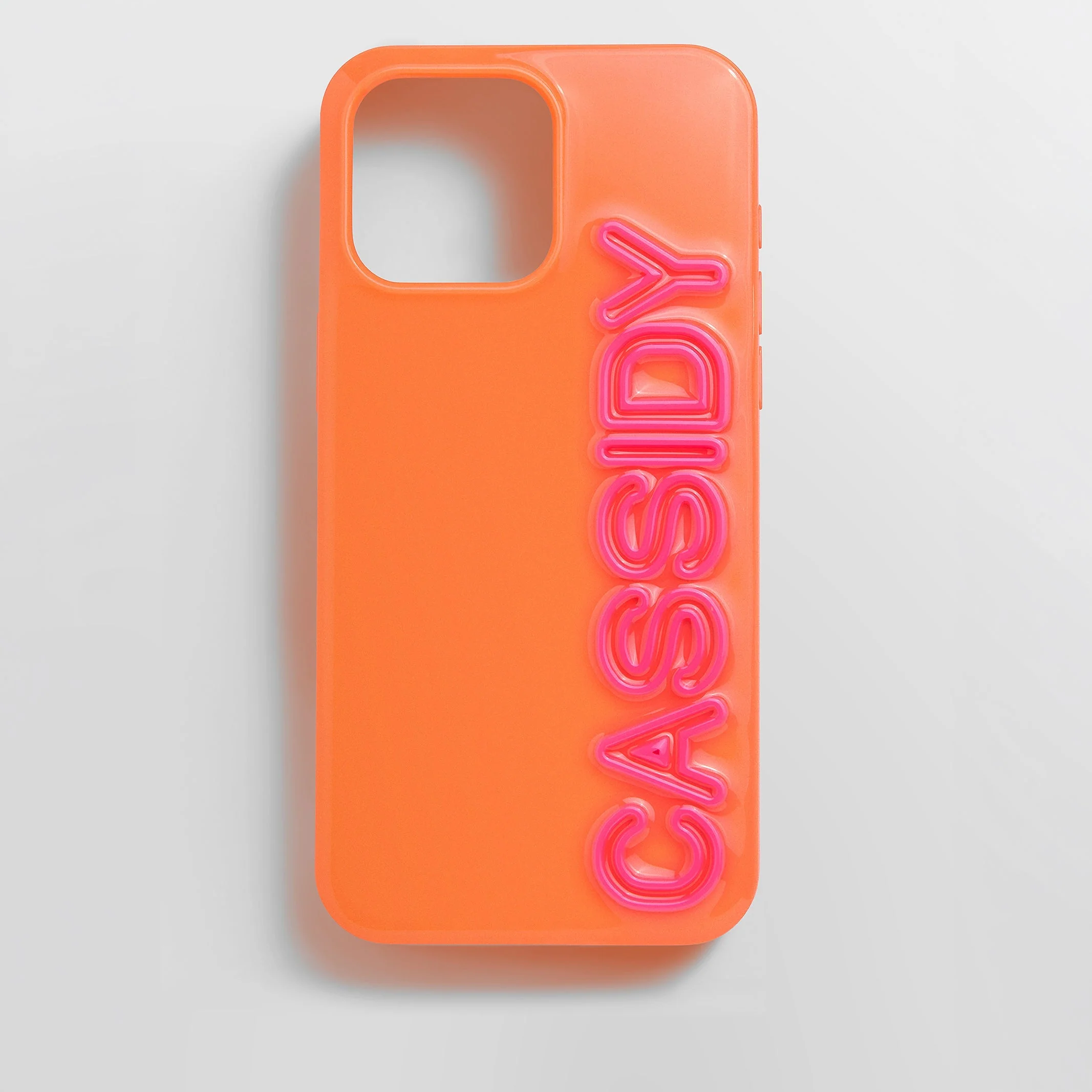 Fine Line Custom iPhone Case - Orange/Hot Pink