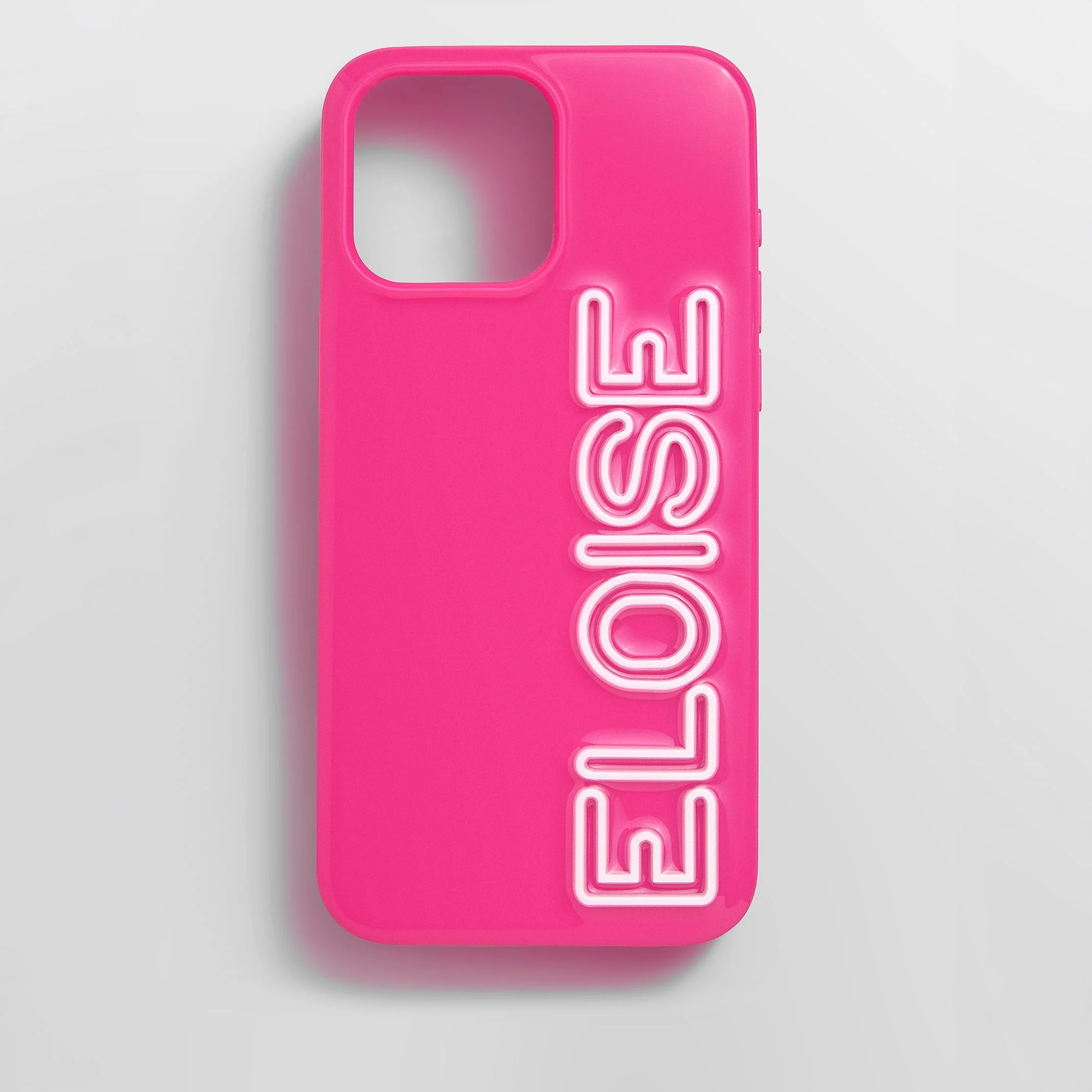 Fine Line Custom iPhone Case - Neon Pink/White