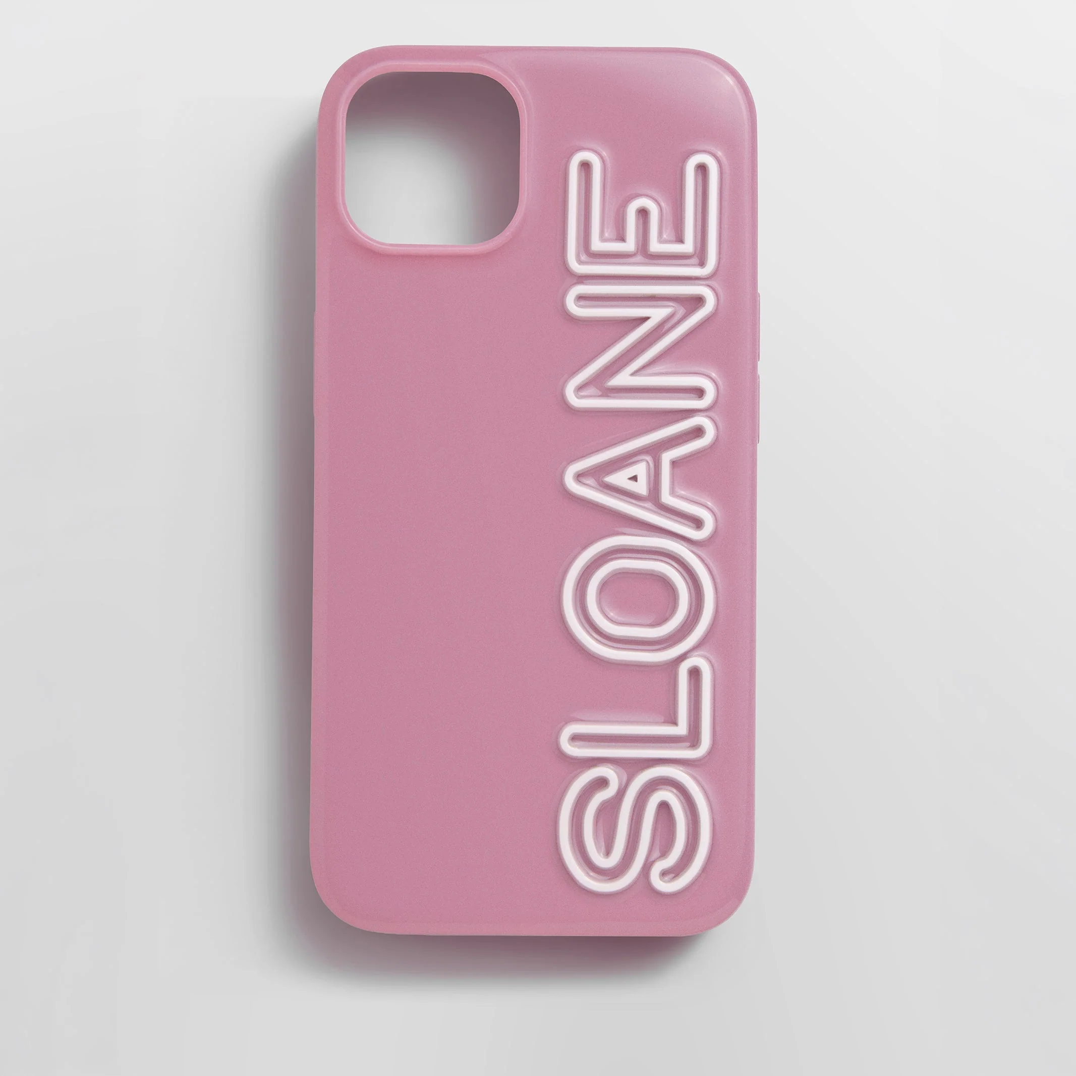 Fine Line Custom iPhone Case - Mauve/White