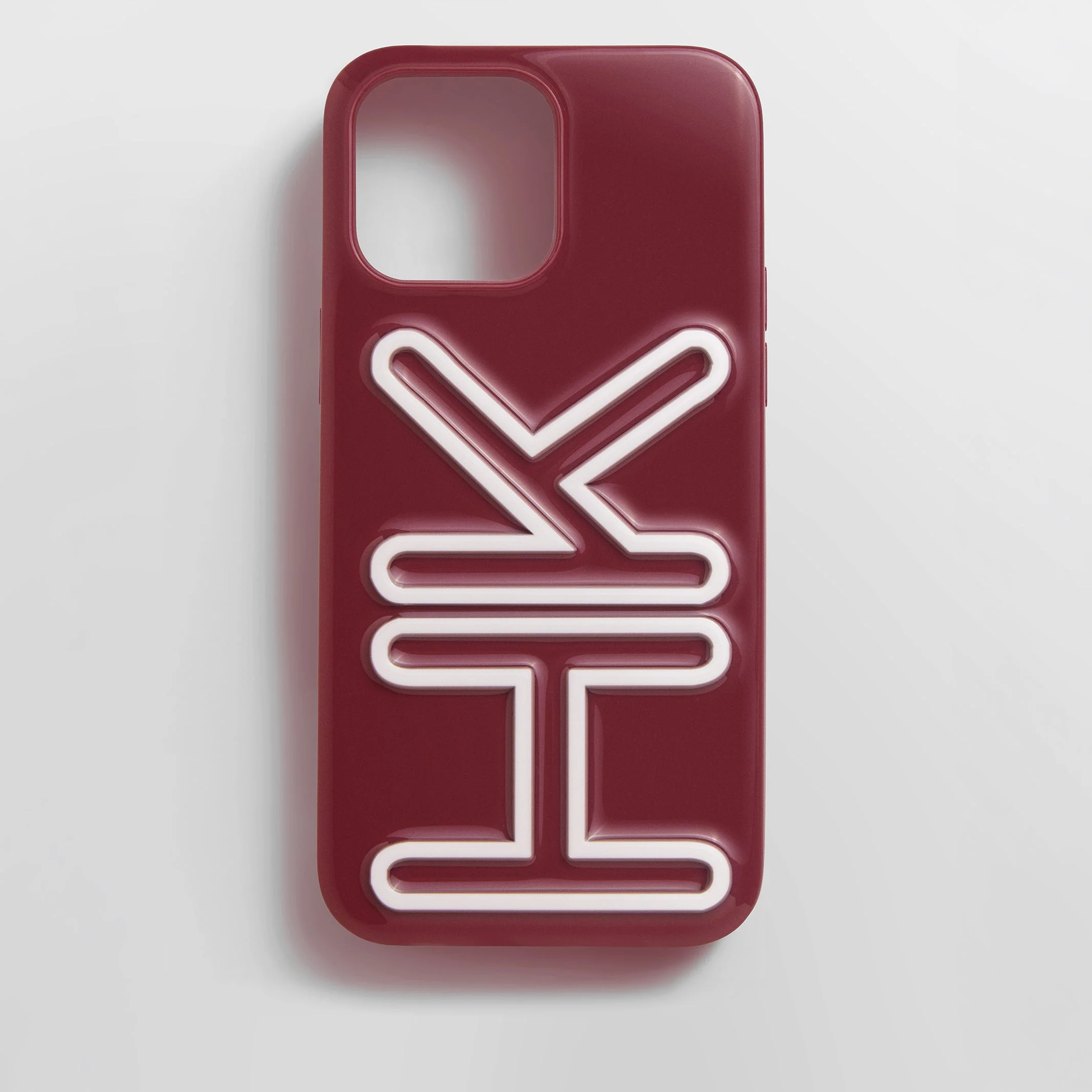 Fine Line Custom iPhone Case - Burgundy/White