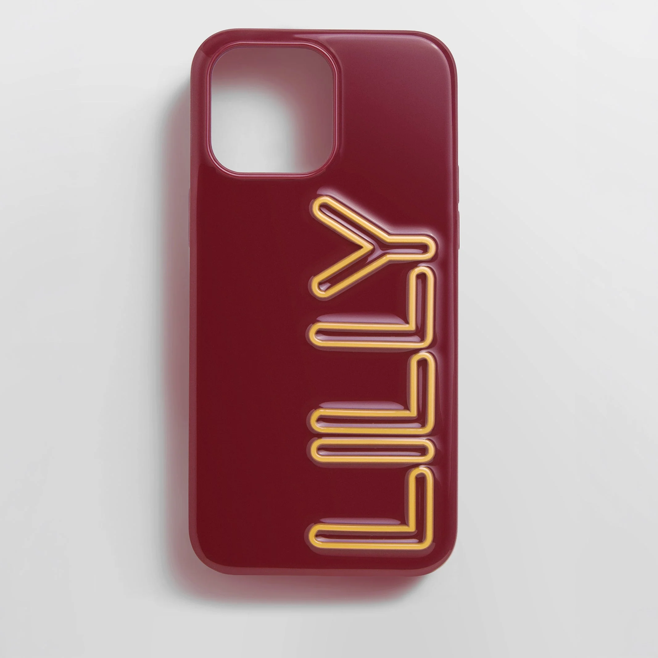 Fine Line Custom iPhone Case - Burgundy/Marigold