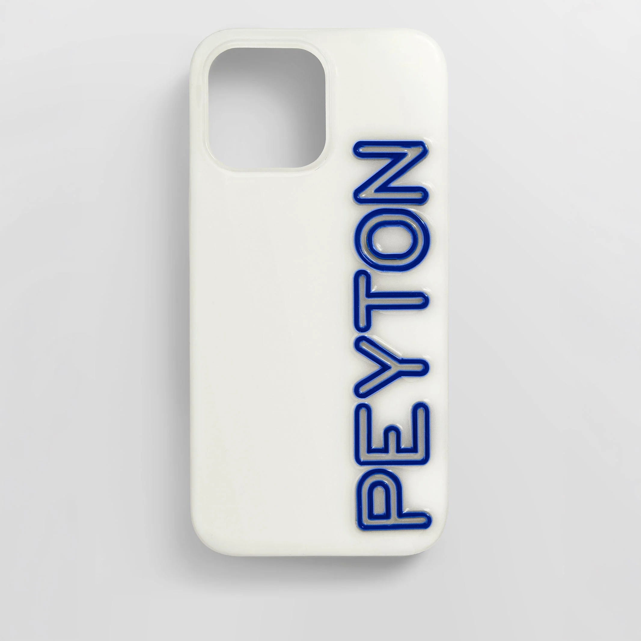 Fine Line Custom iPhone Case - White/Cobalt Blue