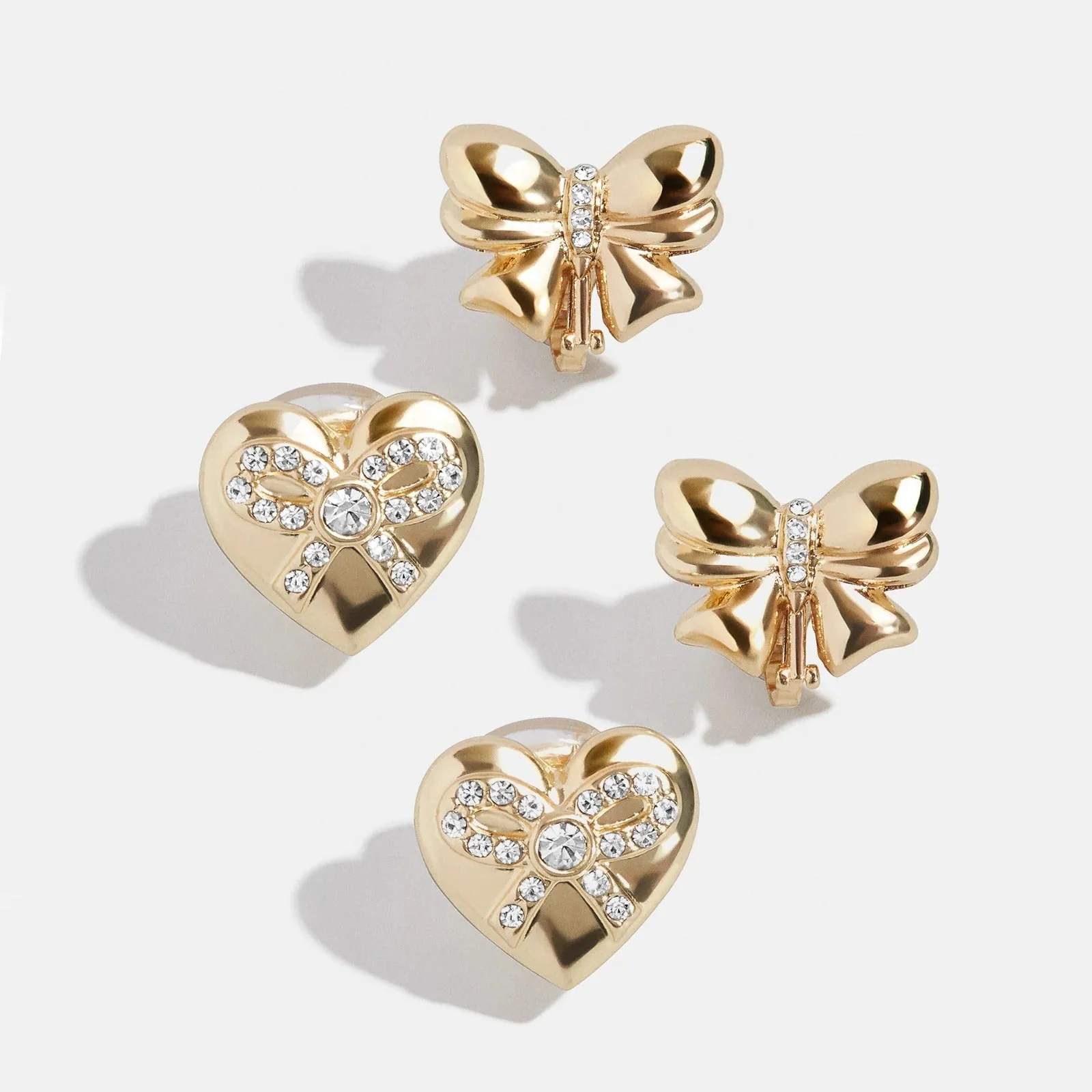 Take A Bow Kids' Clip-On Earring Set - Wrapped Heart