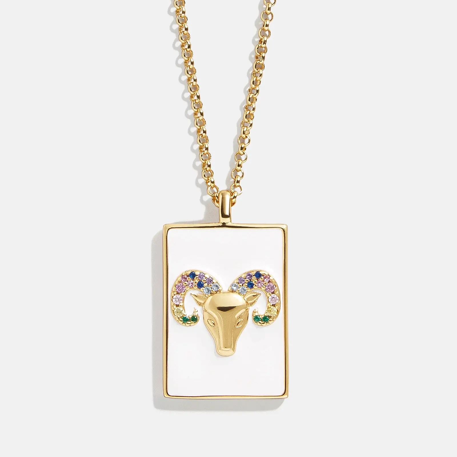 Reversible 18K Gold Zodiac Pendant Necklace - Aries