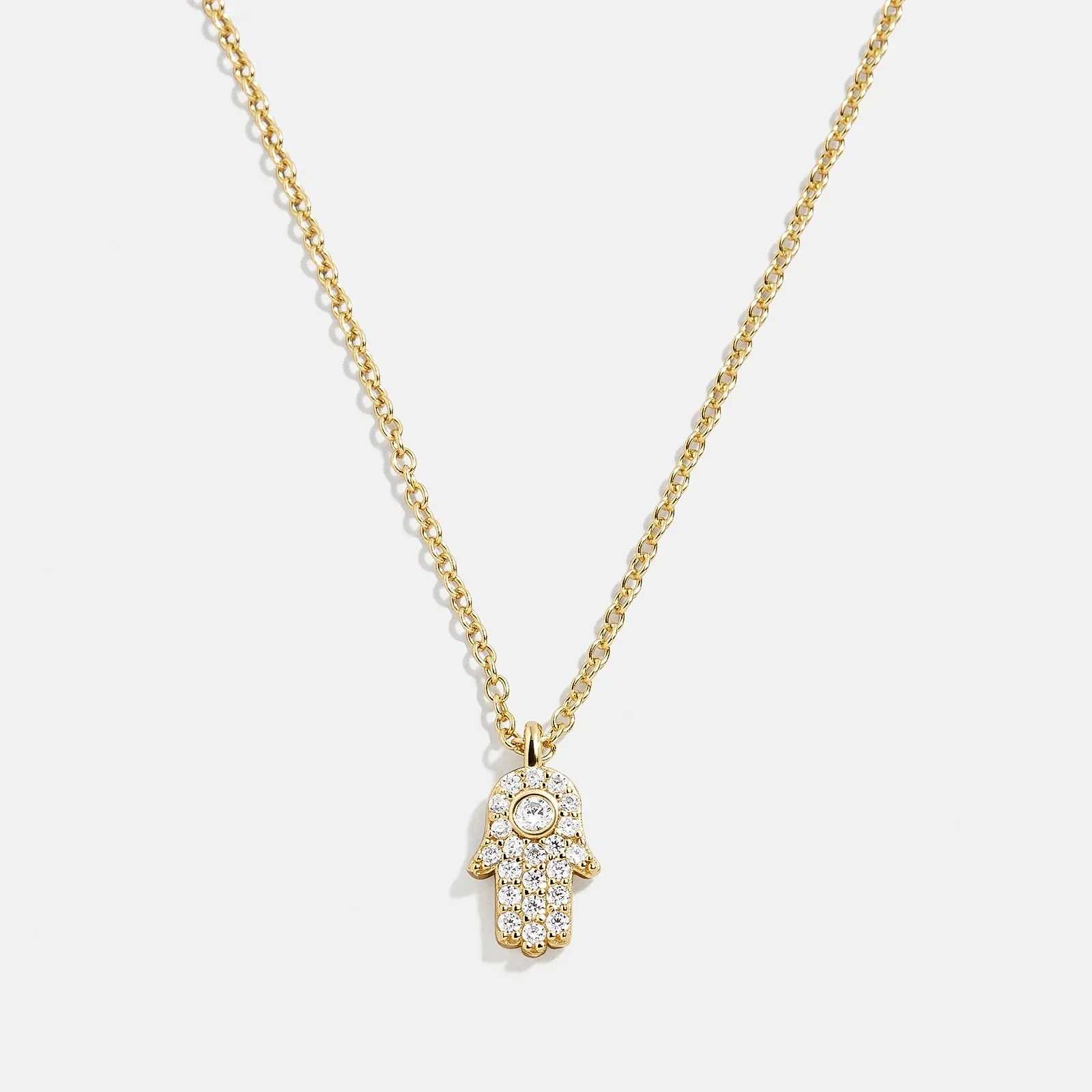 18K Gold Motif Necklace - Hamsa
