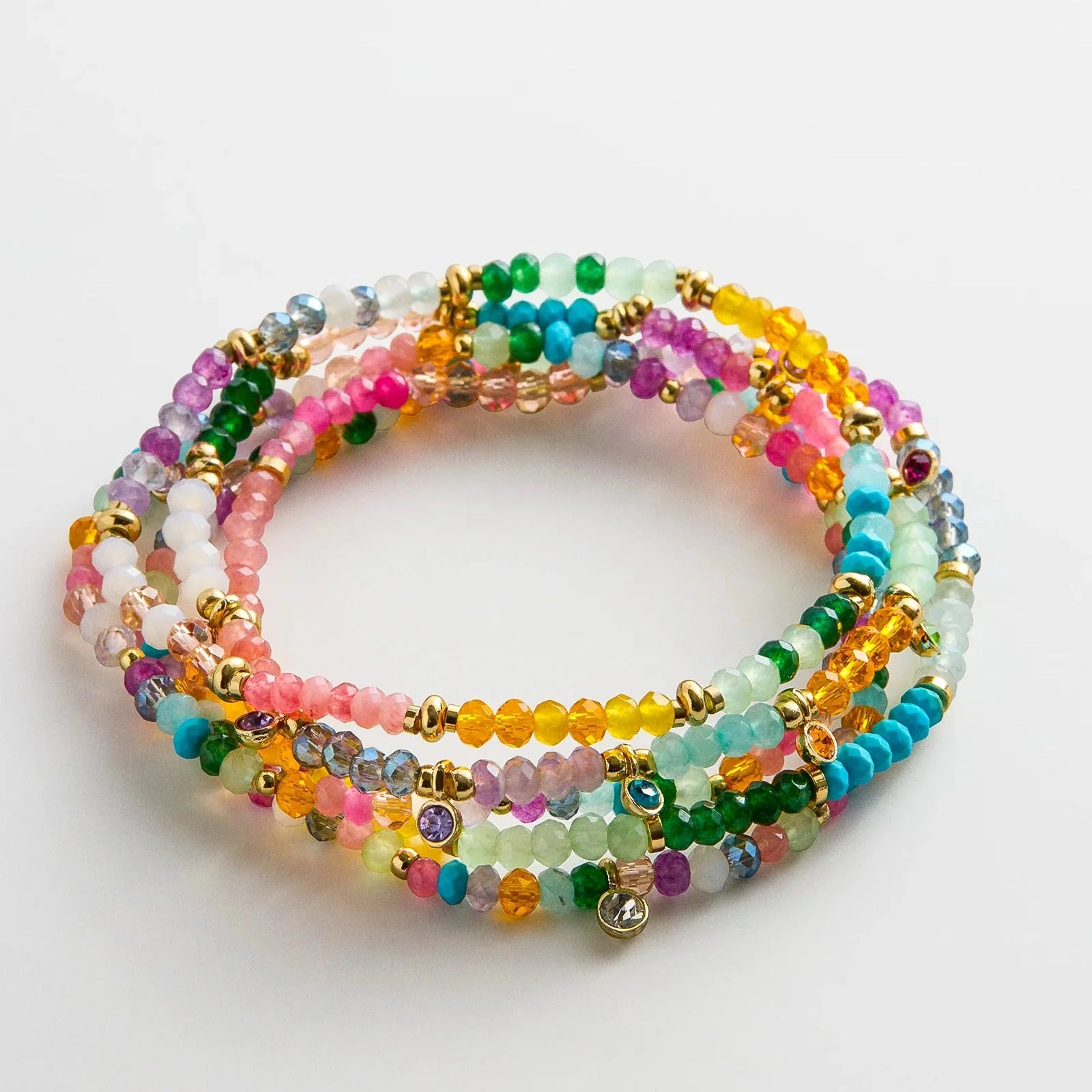 Indya Semi-Precious Layered Bracelet Set  - Multi