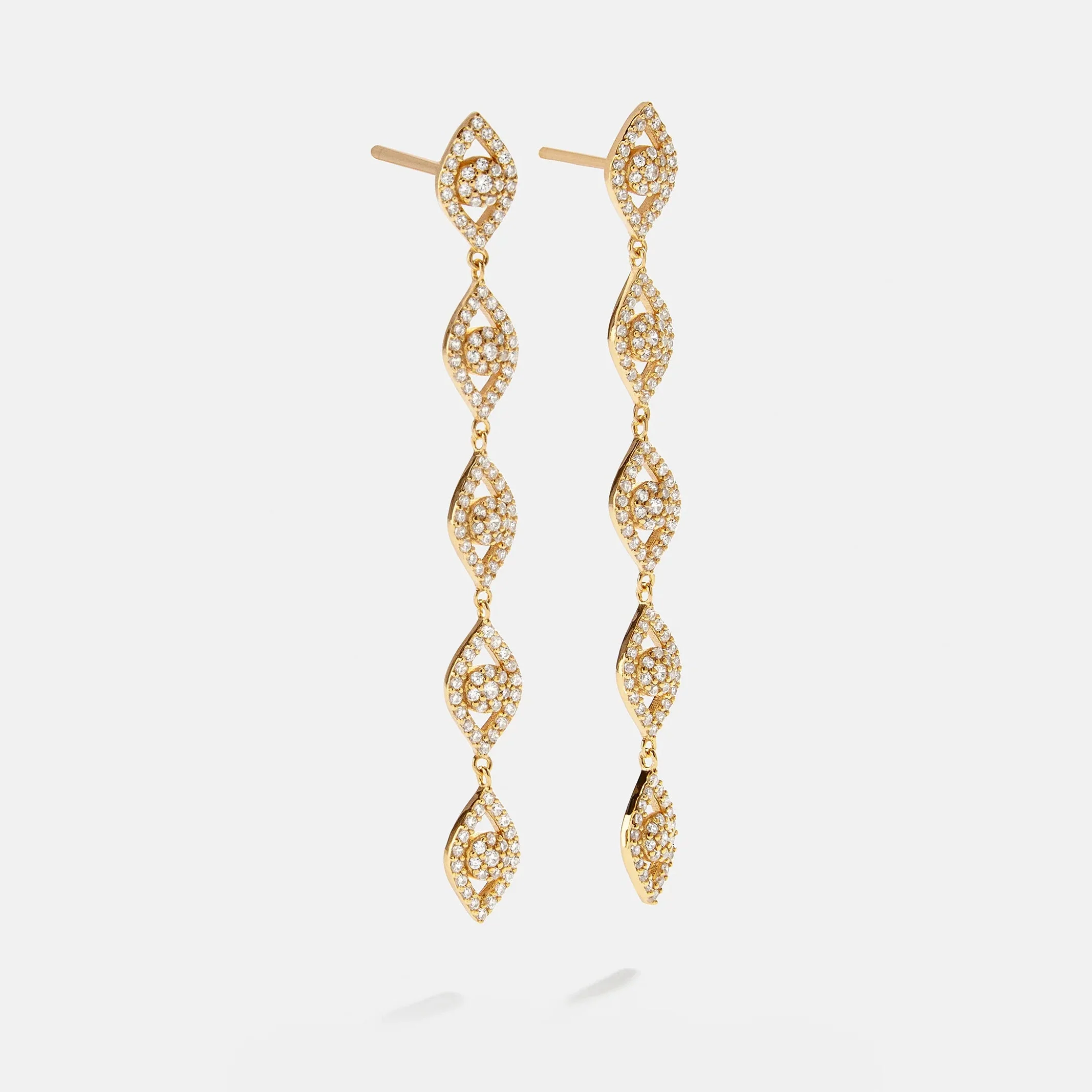18K Gold Evil Eye Drop Earrings - Evil Eye