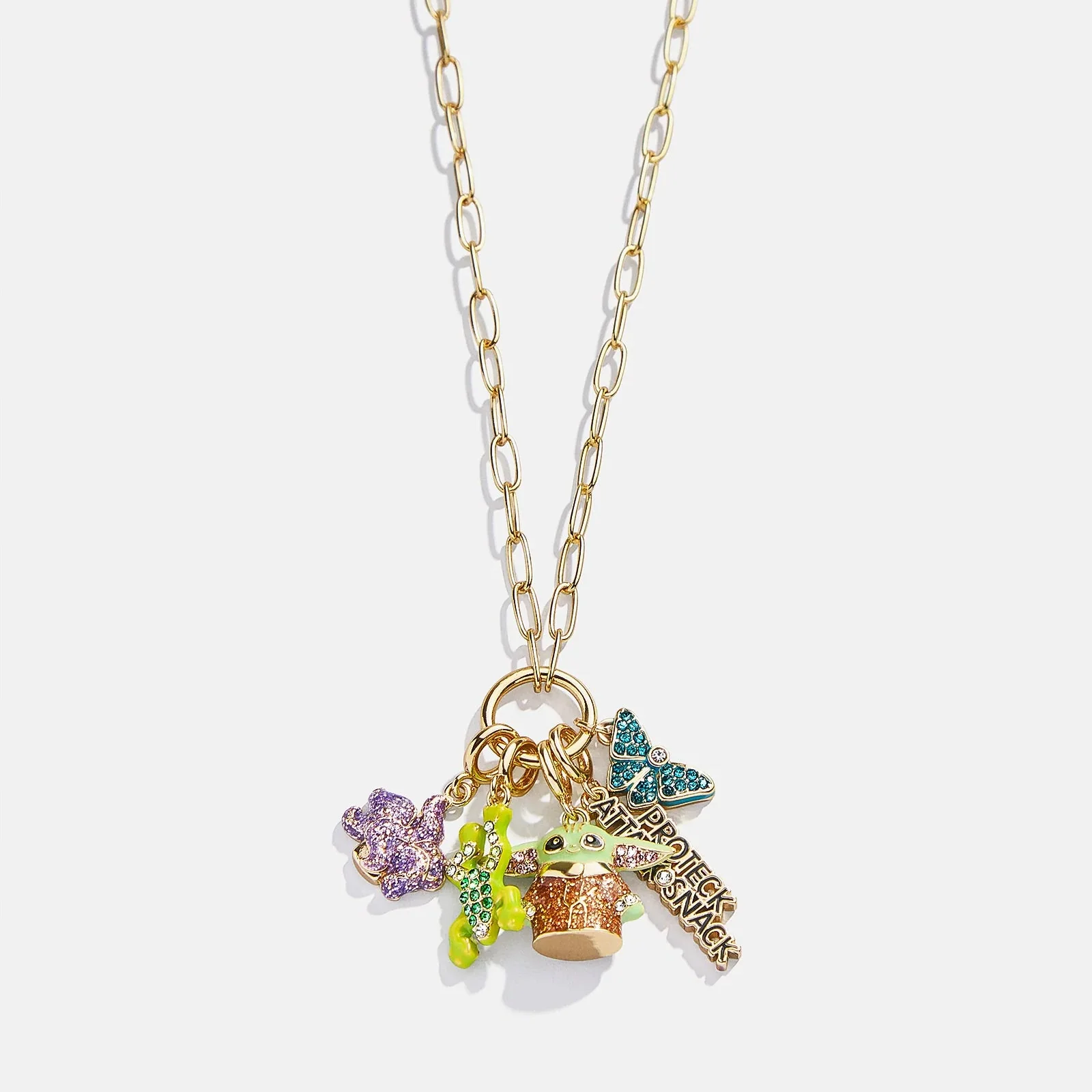 STAR WARS™ GROGU™ Cluster Charm Necklace - Gold/Green