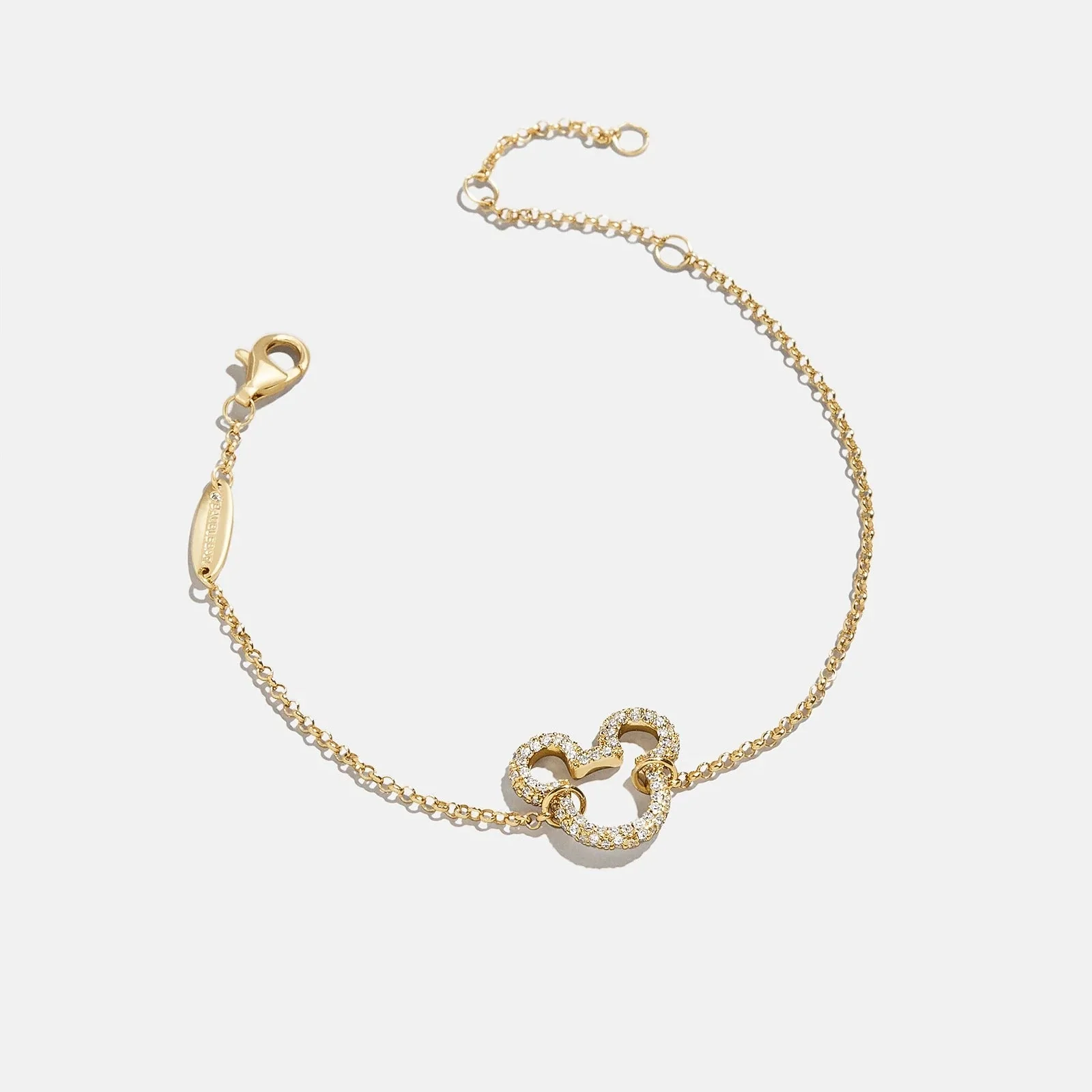 Disney Mickey Mouse 18K Gold Plated Sterling Silver Pavé Bracelet - Gold/Pavé