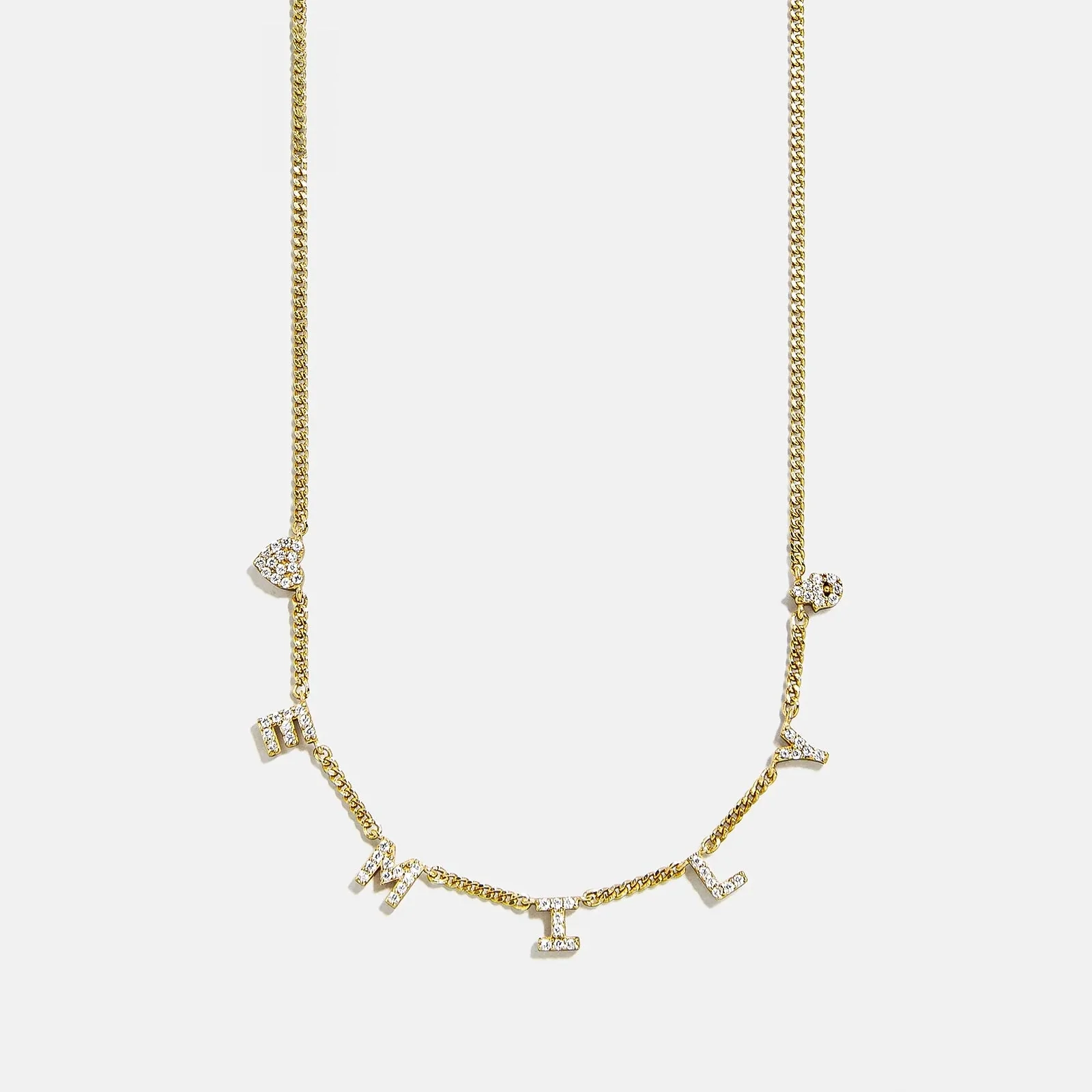 Mini 14K Gold Custom Icon Necklace - 14K Gold. Pavé Cubic Zirconia Stones