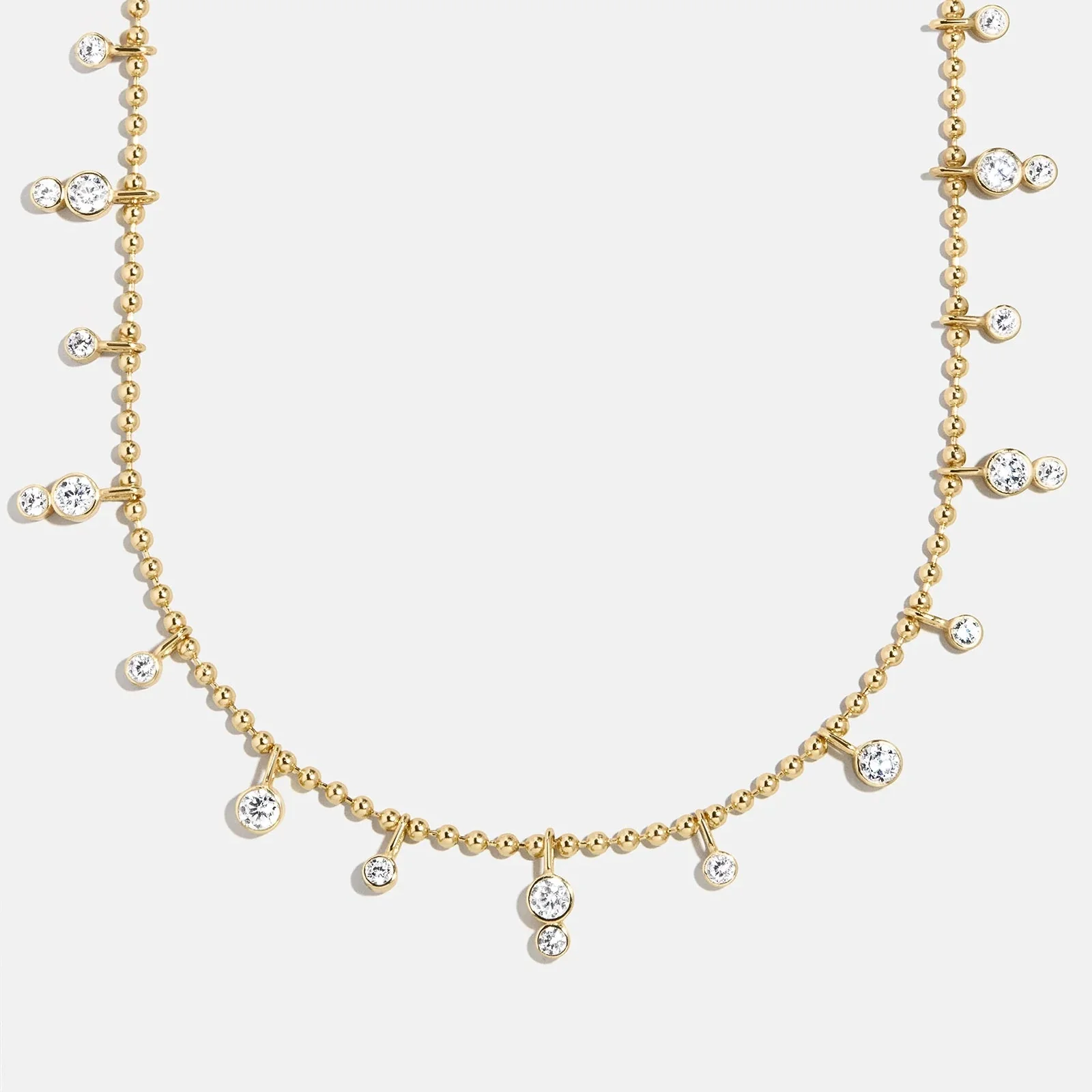 Joelle 18K Gold Crystal Necklace - Gold/Pavé