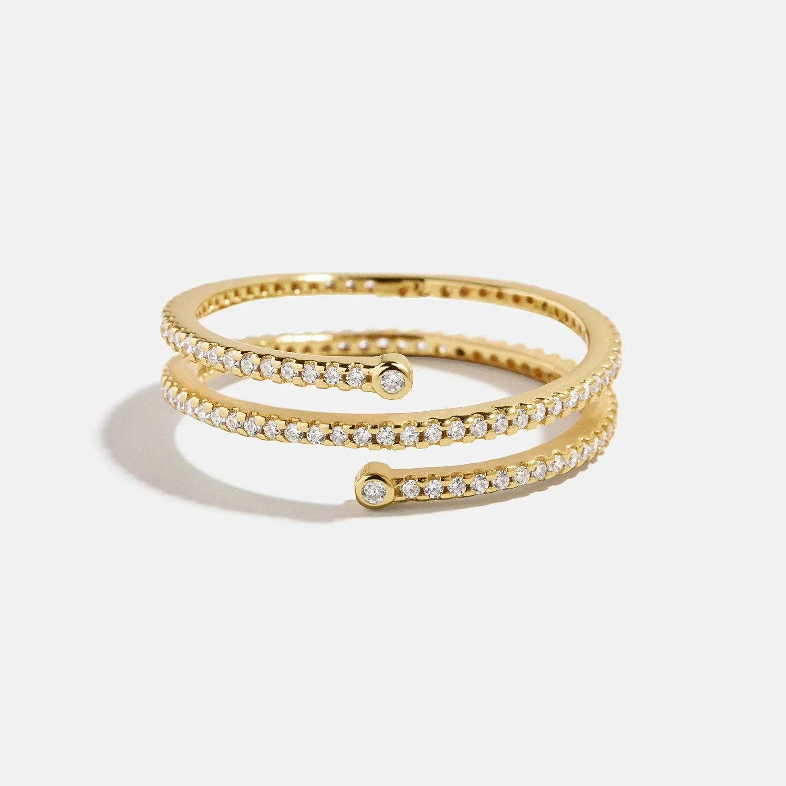 Miranda 18K Gold Wrap Ring - Gold/Pavé