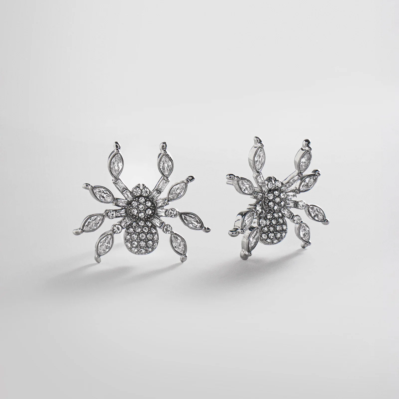 Crystal Creepers Spider Earrings - Spider