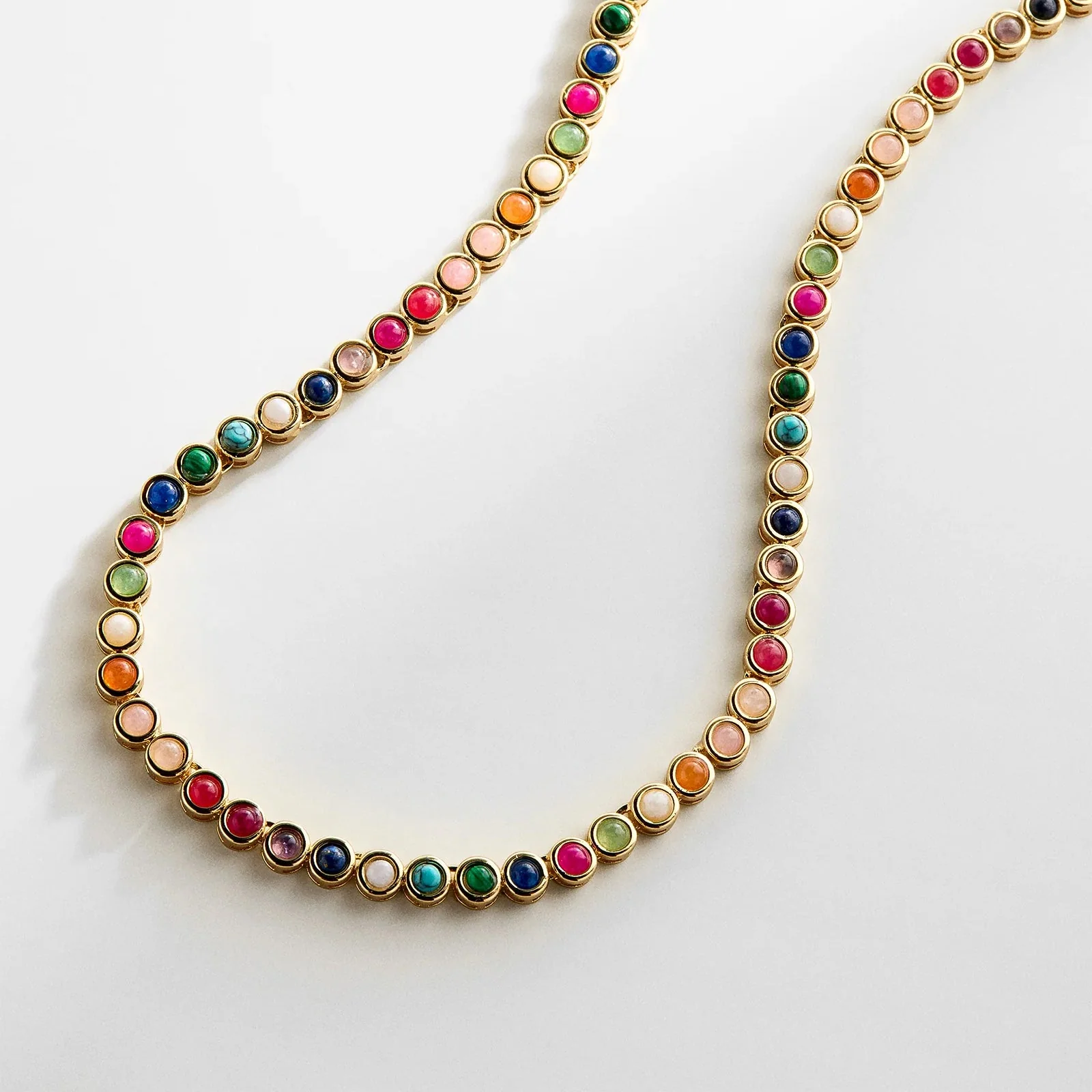Nina Semi-Precious Necklace - Gold/Multi