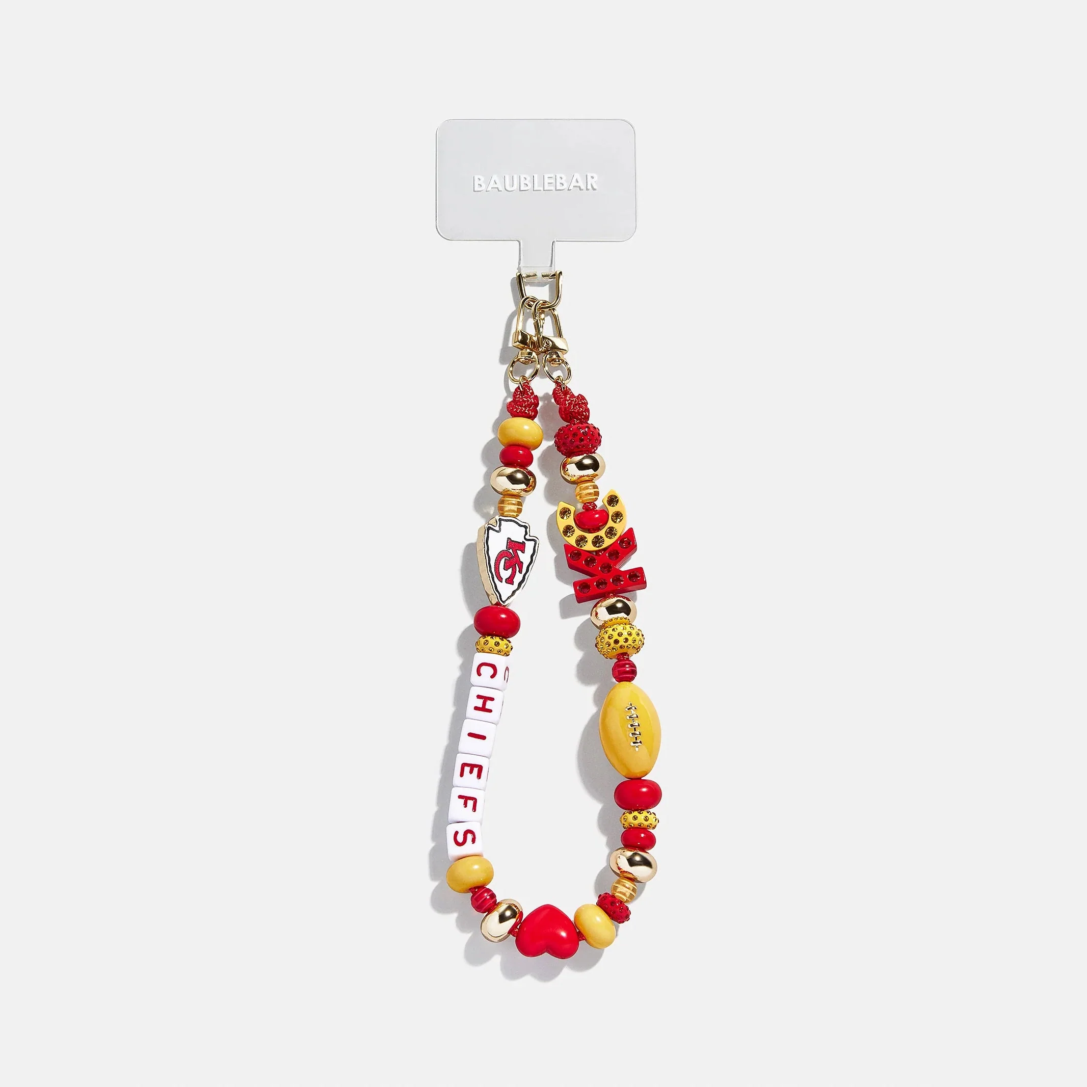 NFL Beaded Phone Charm - Kansas City Chiefs