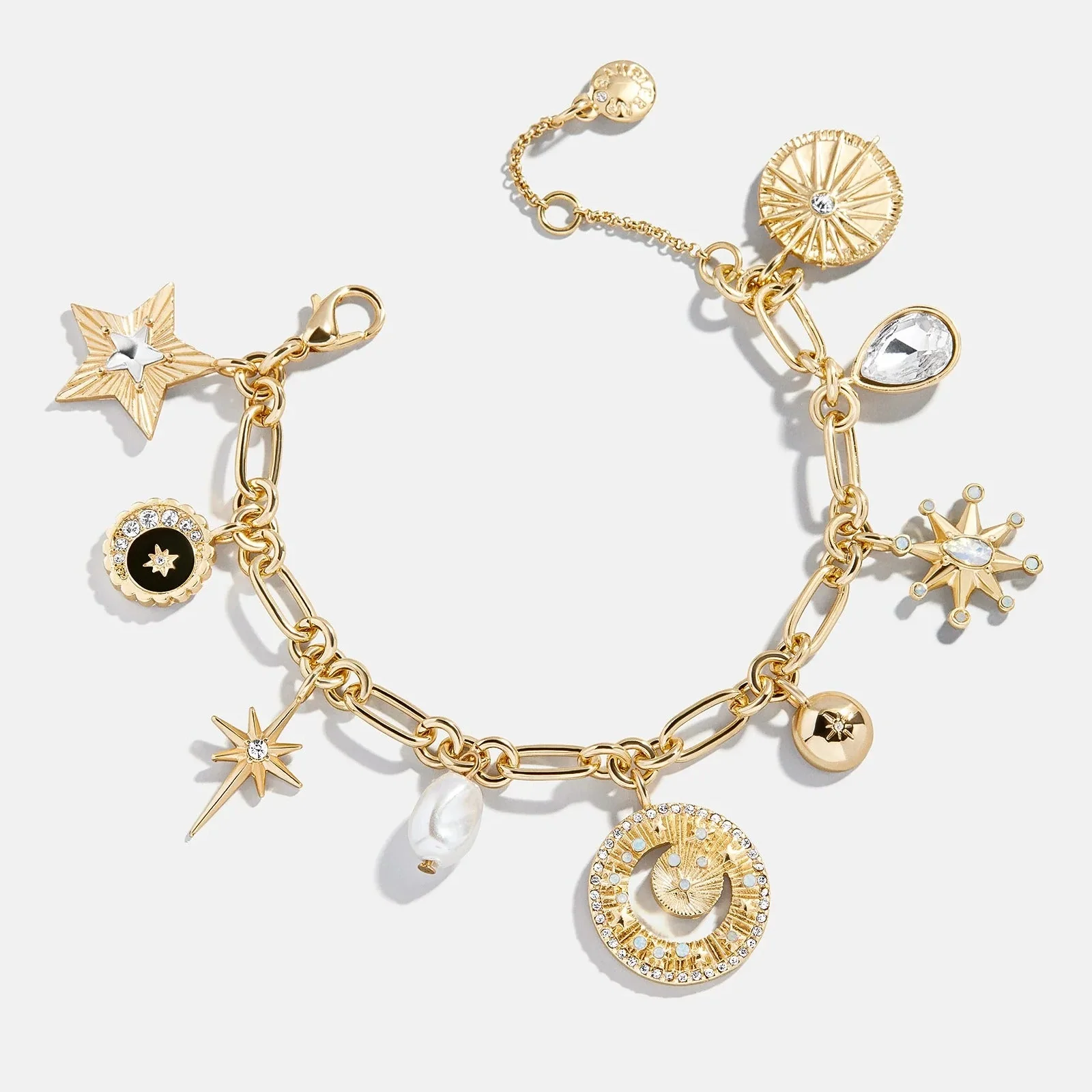 Star Power Celestial Charm Bracelet - Gold/Pavé