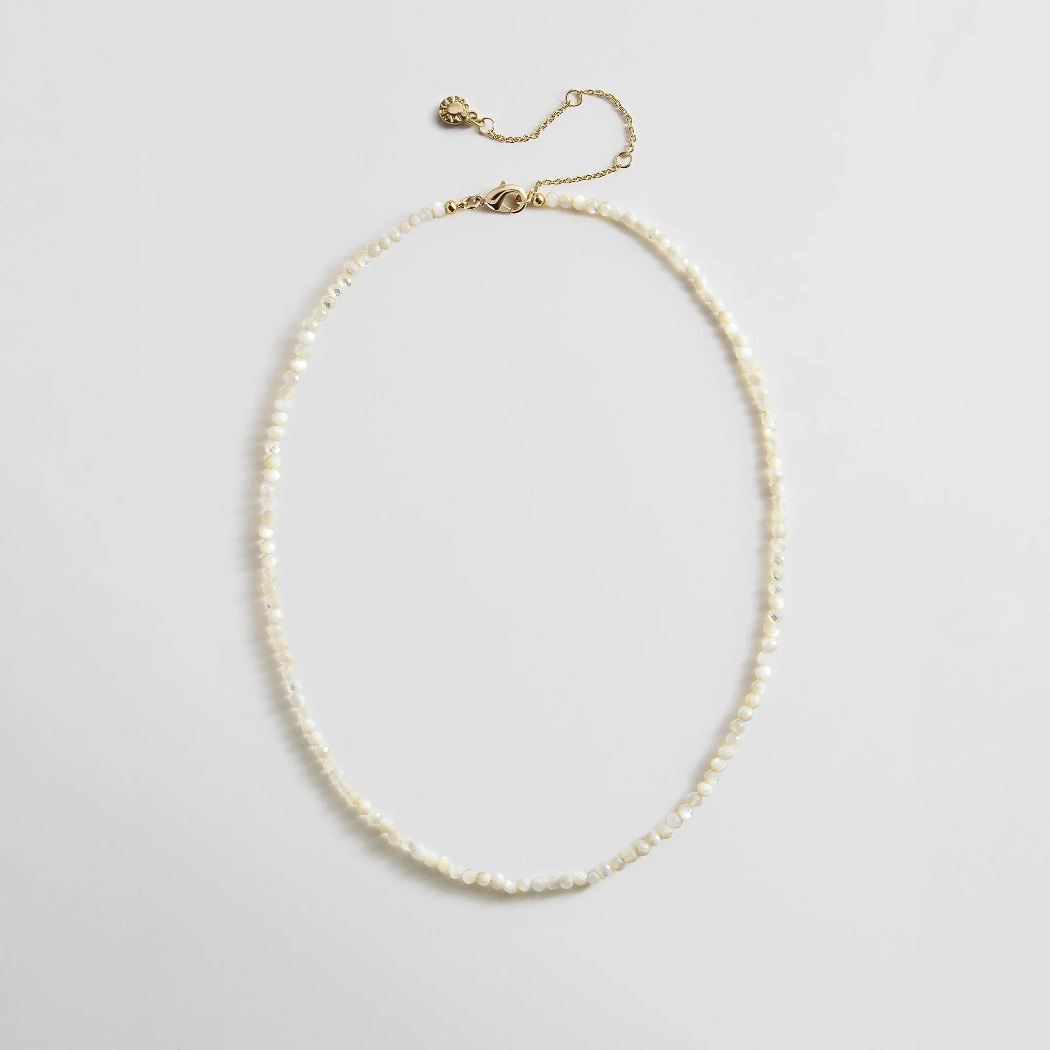 Mini Semi-Precious Necklace - Mother of Pearl
