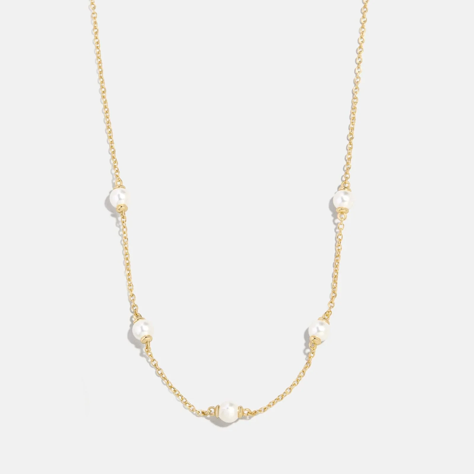 Yasmine 14K Gold Pearl Necklace - Gold/Pavé