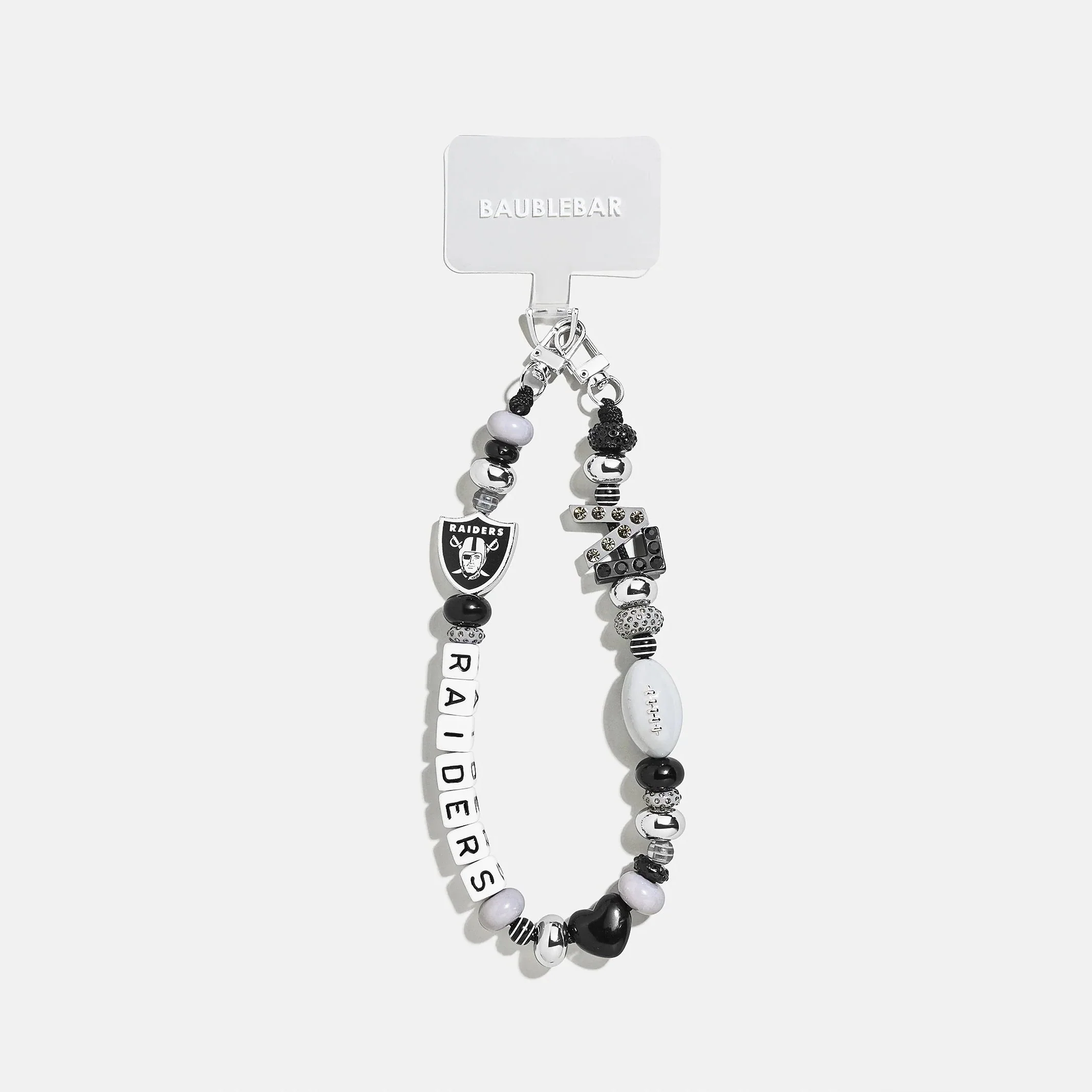 NFL Beaded Phone Charm - Las Vegas Raiders