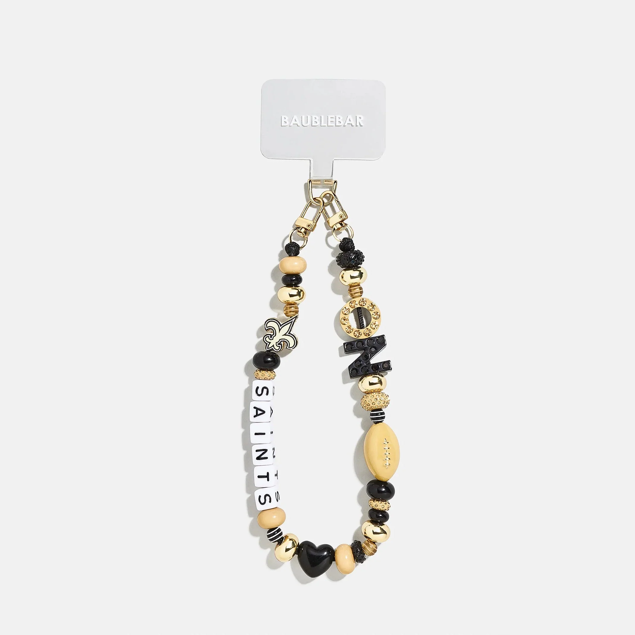 NFL Beaded Phone Charm - New Orleans Saints