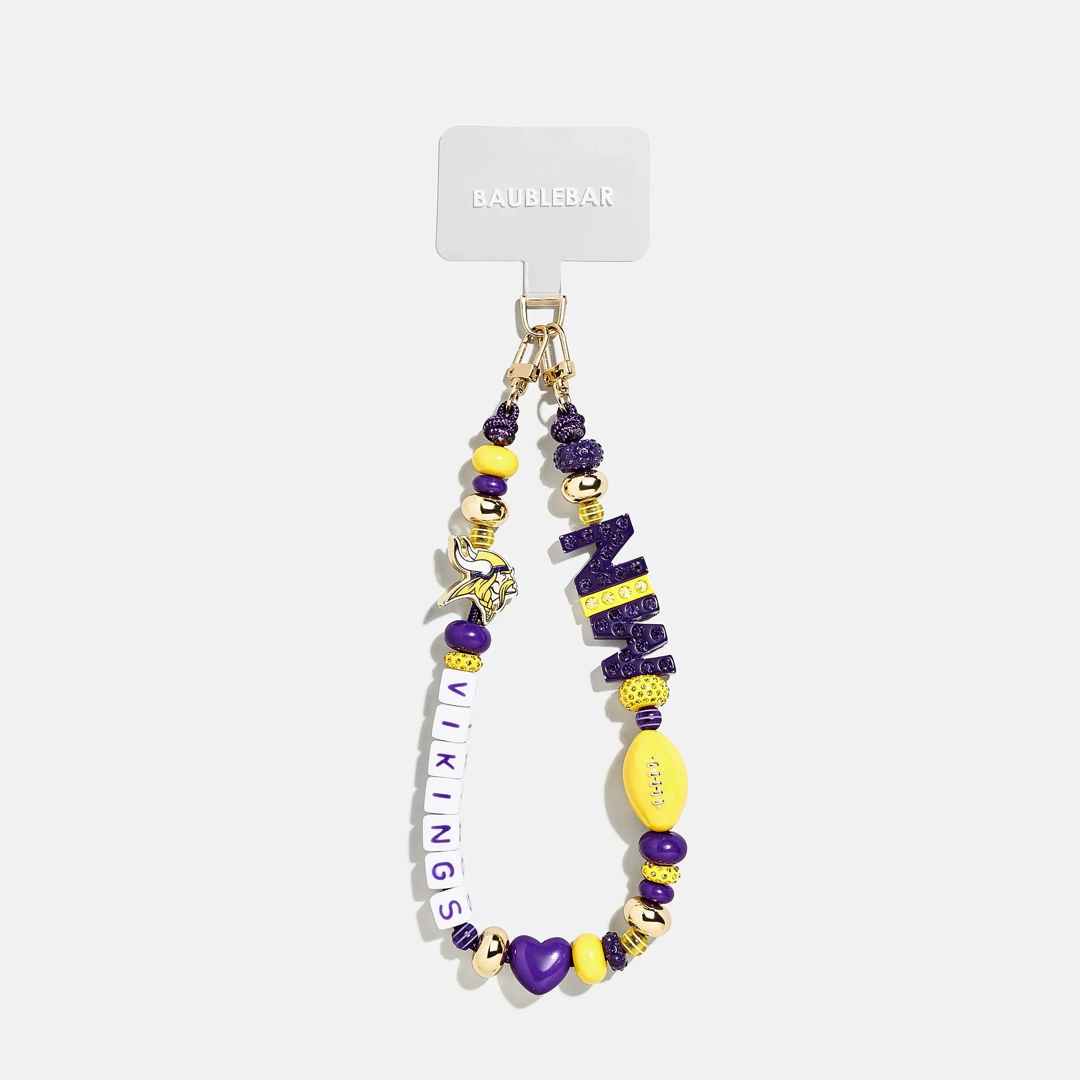 NFL Beaded Phone Charm - Minnesota Vikings