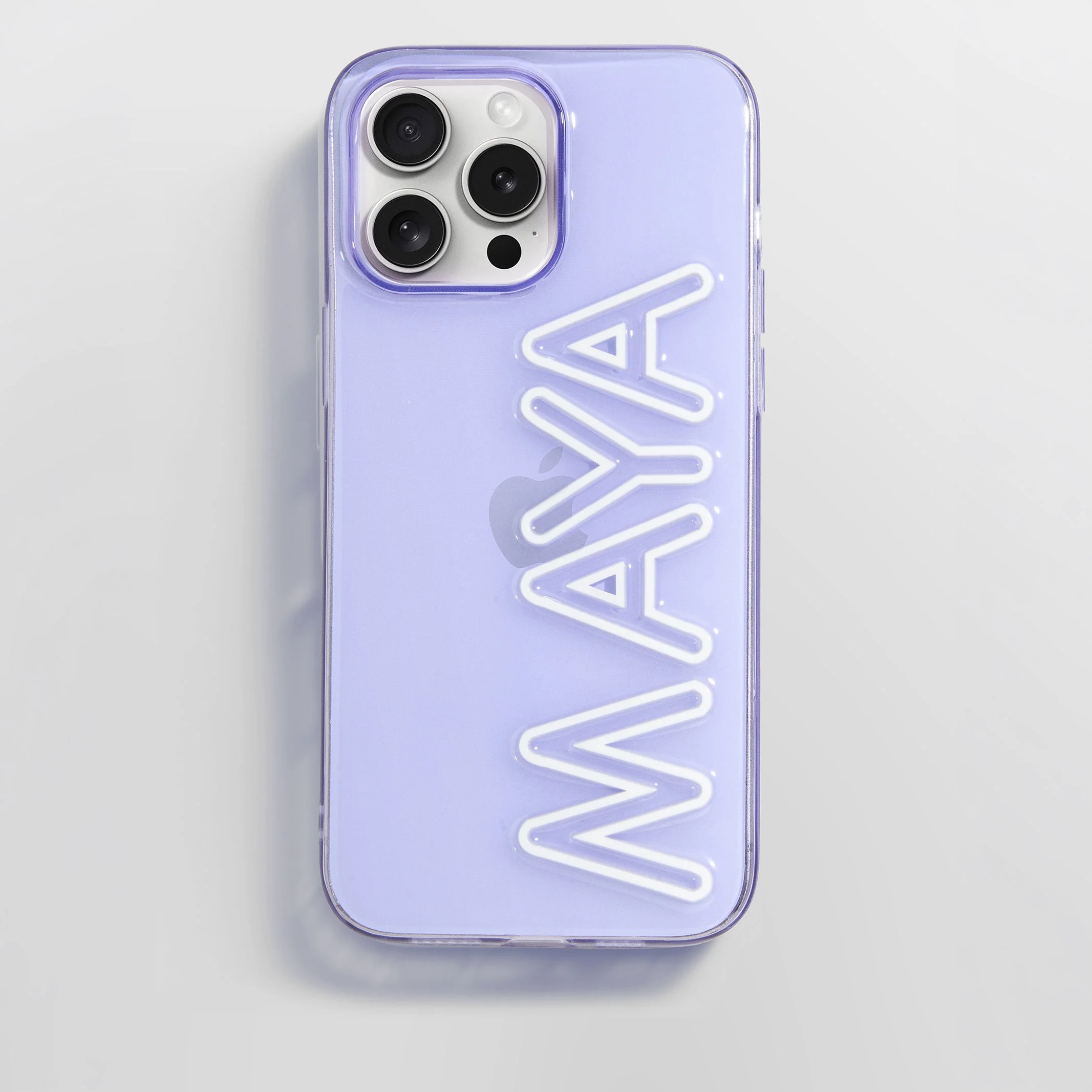 Fine Line Custom iPhone Case - Transparent Purple/White