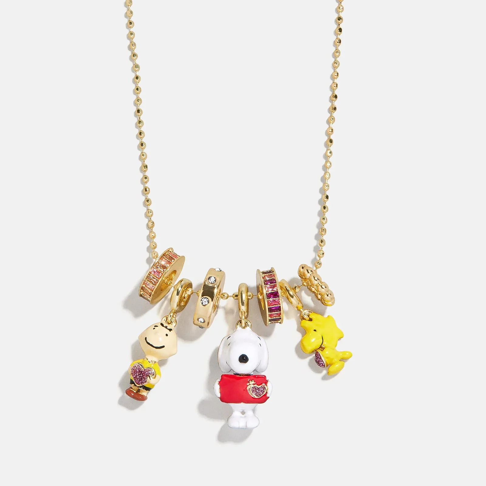 Peanuts Charm Necklace - Gold/Pavé