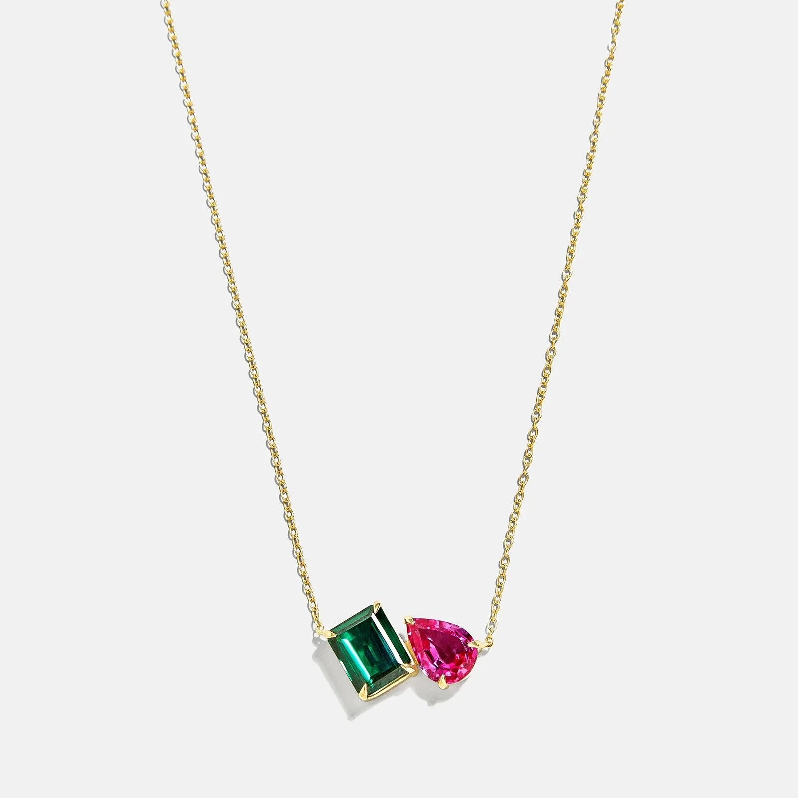 Toi et Moi 14K Gold Custom Birthstone Necklace - Gold