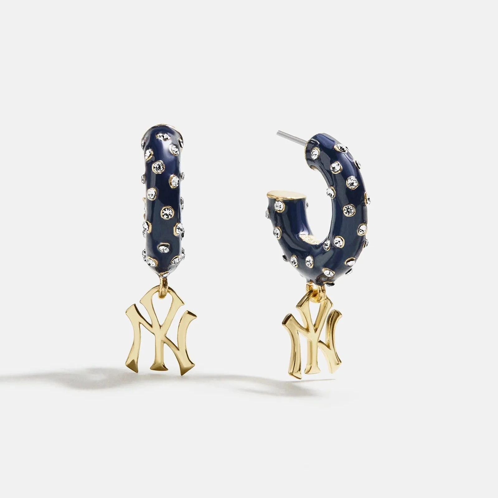 MLB Enamel Hoop Earrings - New York Yankees