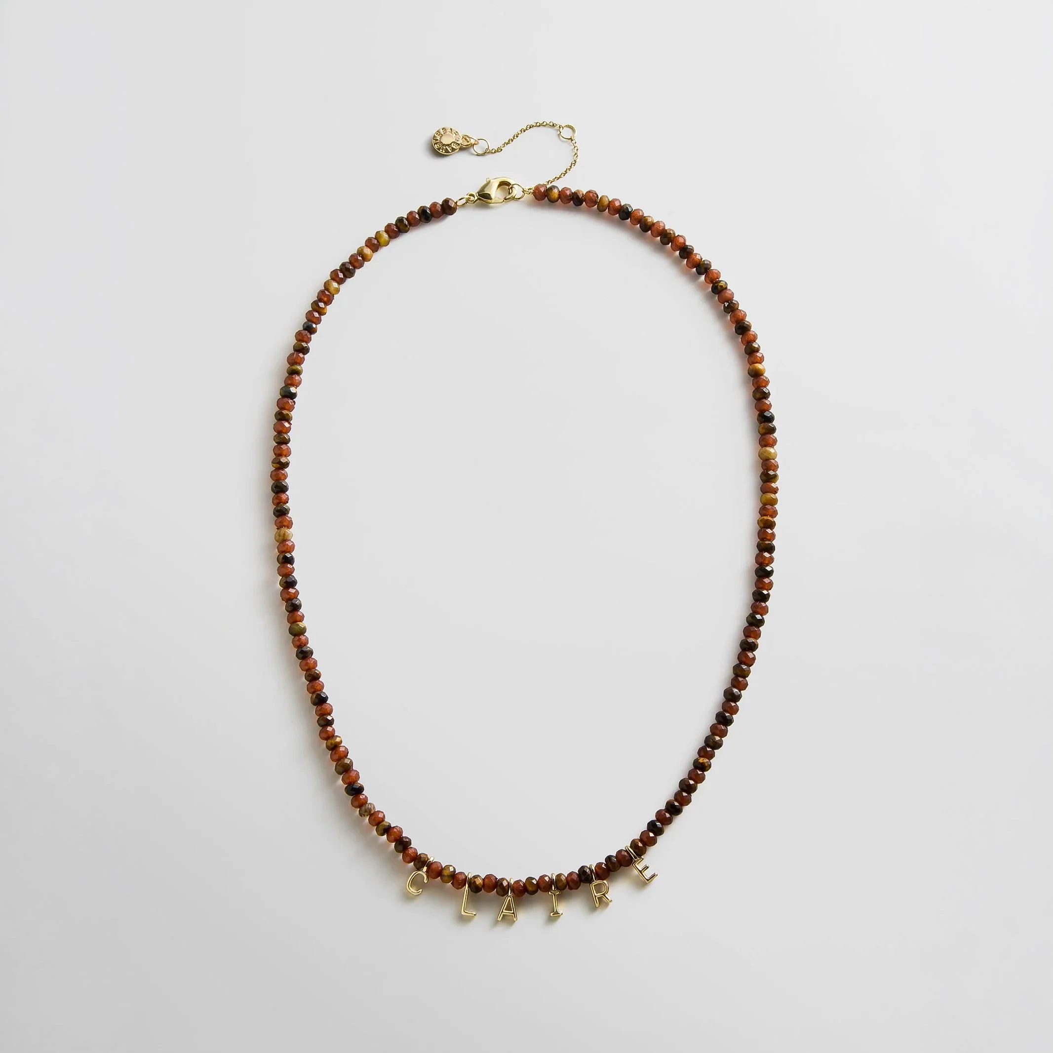 Mini Semi-Precious Custom Necklace - Tiger's Eye