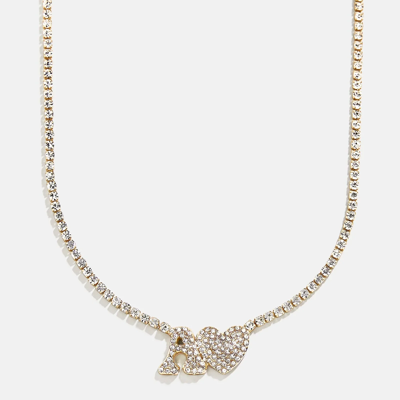 Love Letter Kids' Initial Tennis Necklace - Gold/Pavé