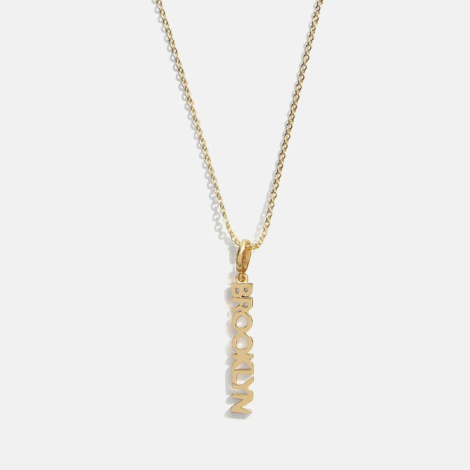 Mini Gold Block Cluster Custom Nameplate Necklace - 1 Name