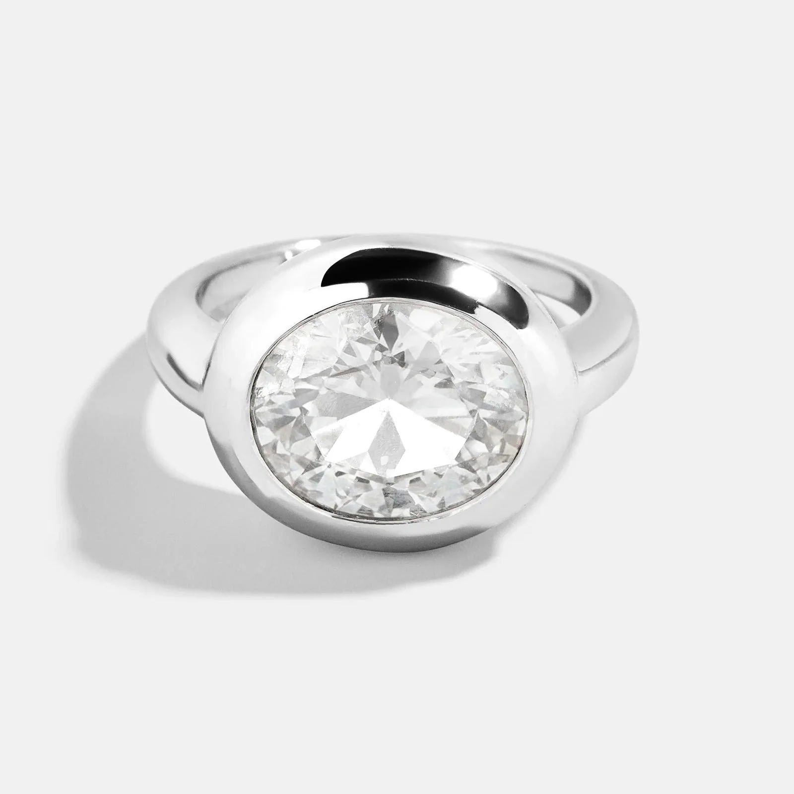 Silver Cubic Zirconia Custom Birthstone Ring - Crystal