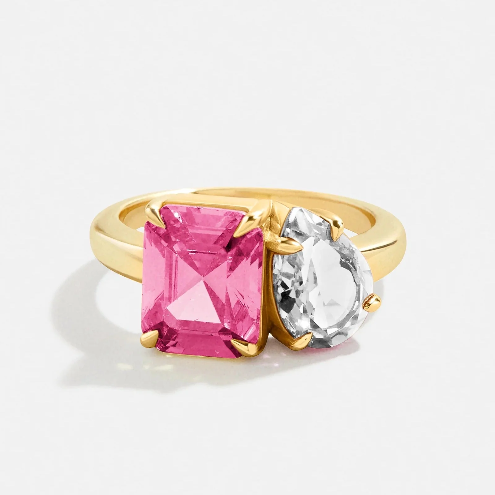 Toi et Moi Custom Birthstone Ring - Gold 7