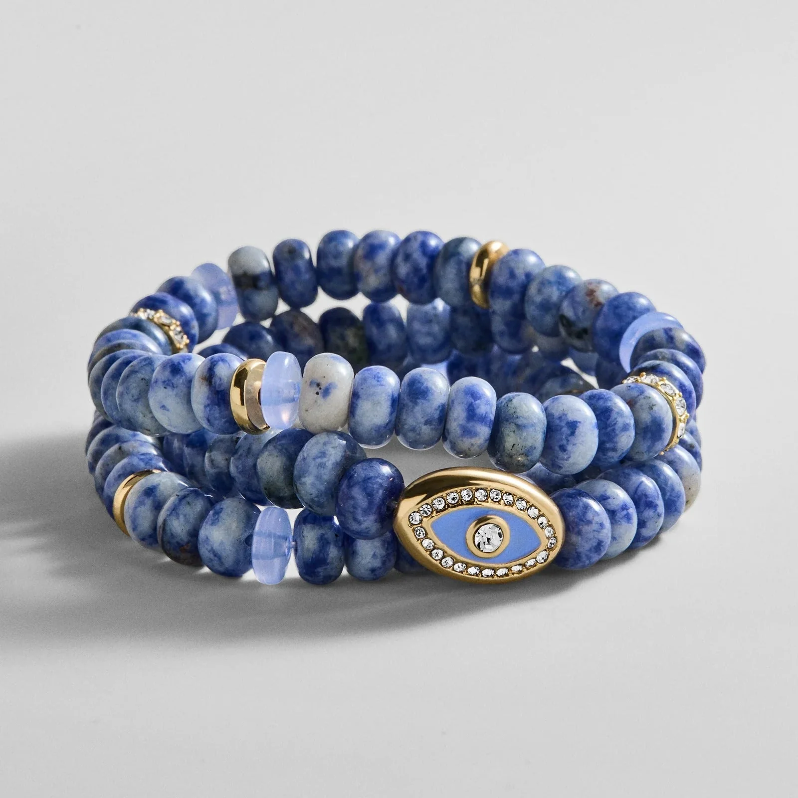 Energy Aligned Evil Eye Bracelet Set - Blue