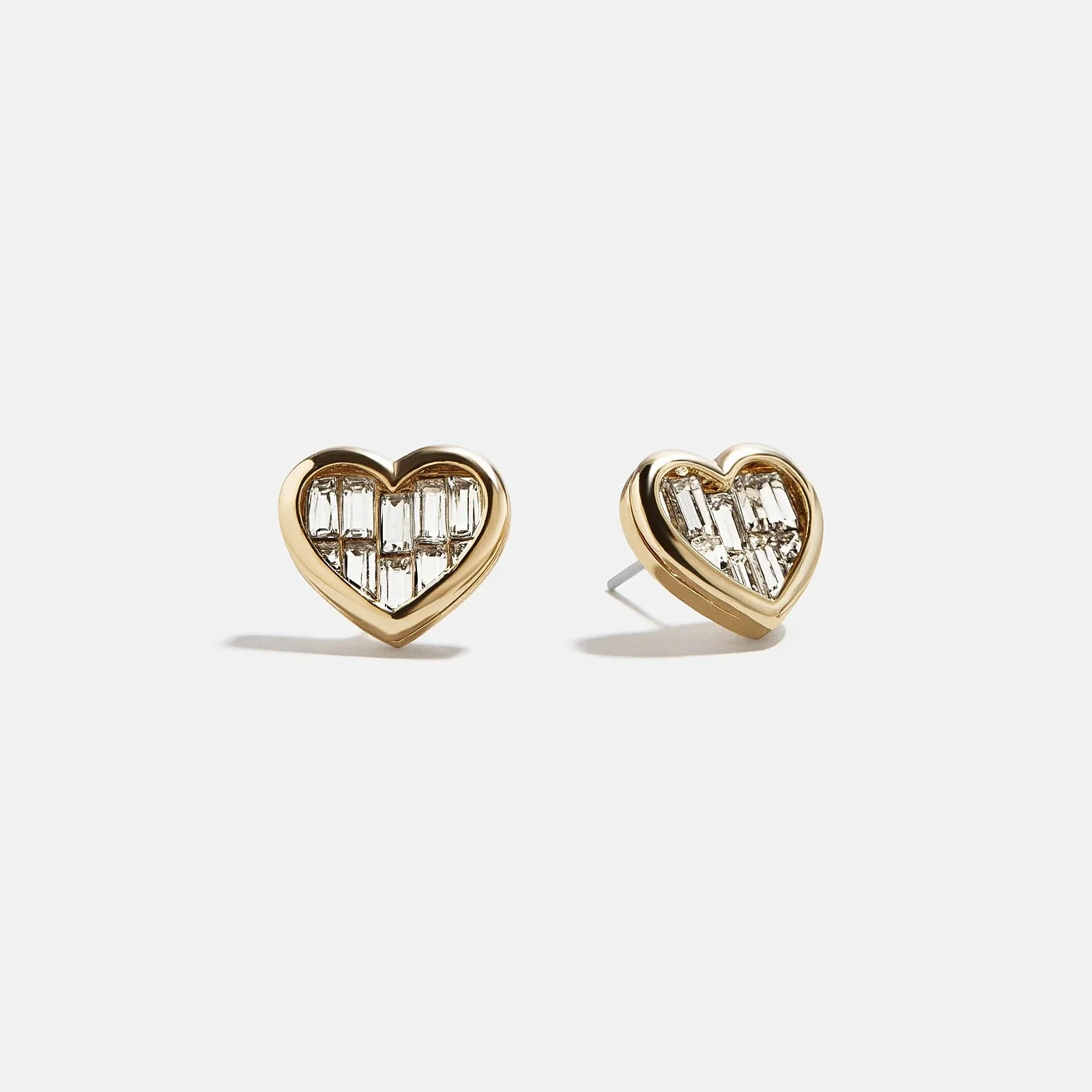 Sabrina Heart Stud Earrings - Gold/Pavé