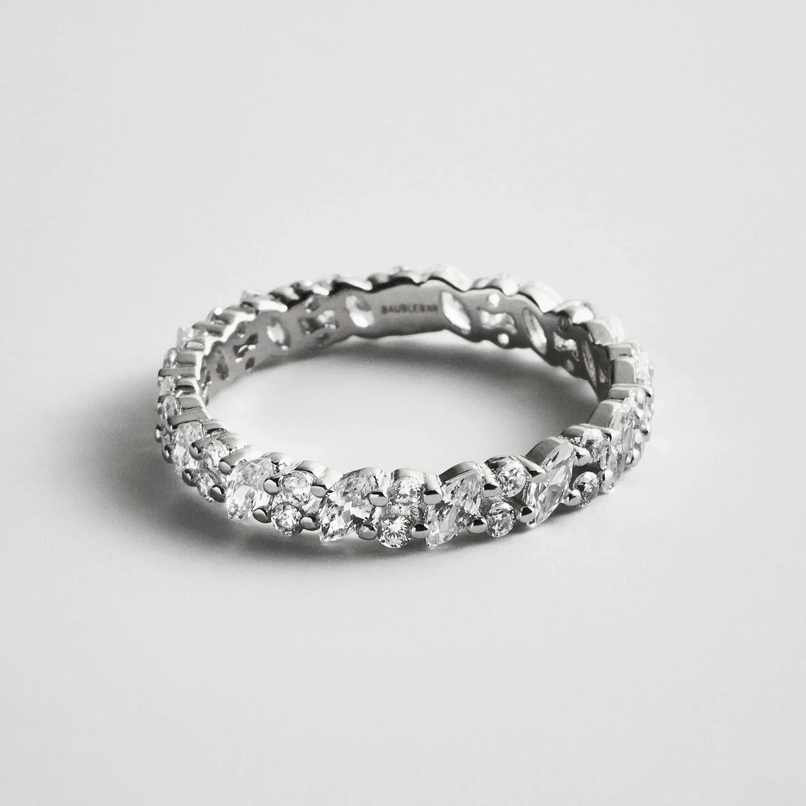 Alexandra Sterling Silver Crystal Ring - Silver/Pavé