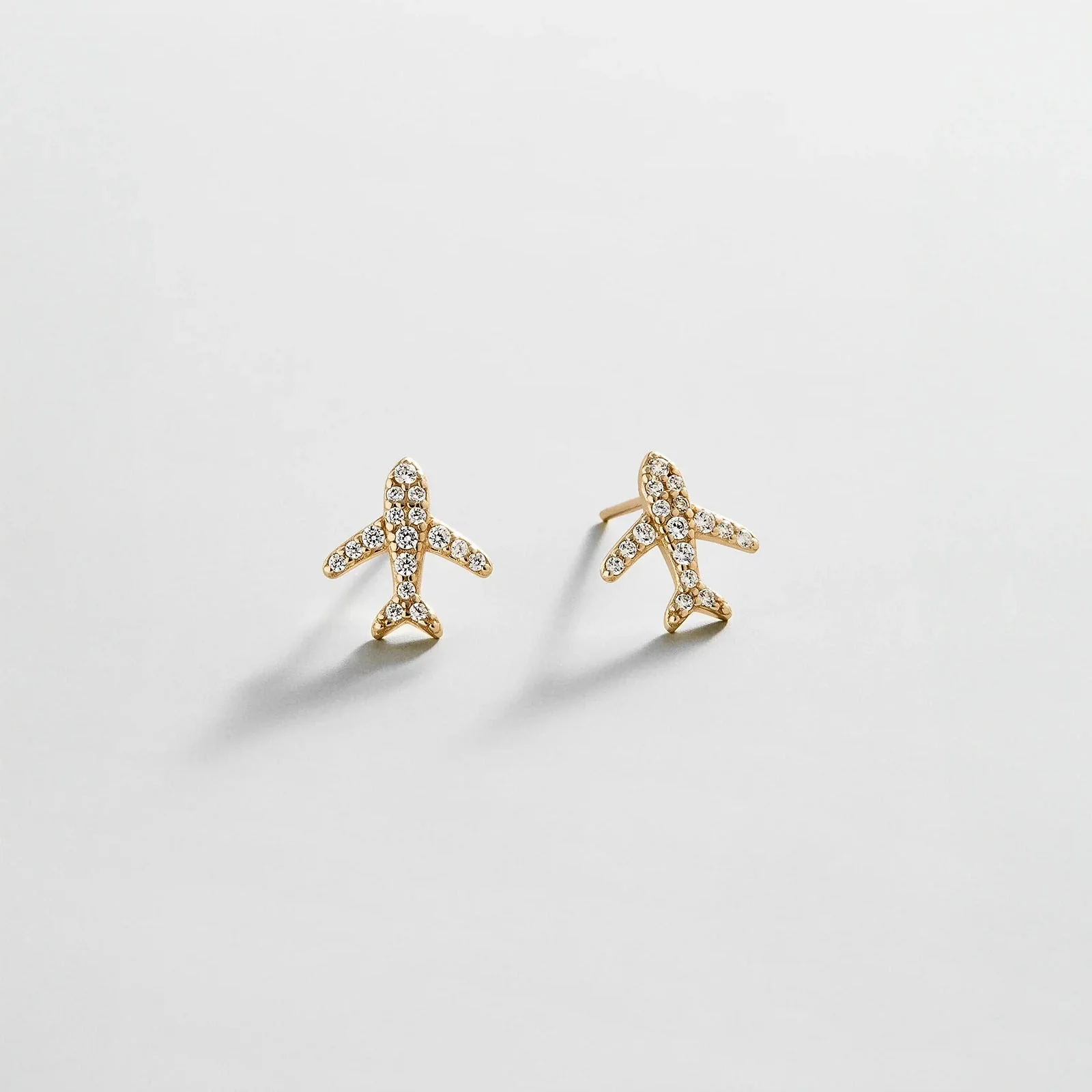 14K Gold Just For Fun Earrings - Airplane